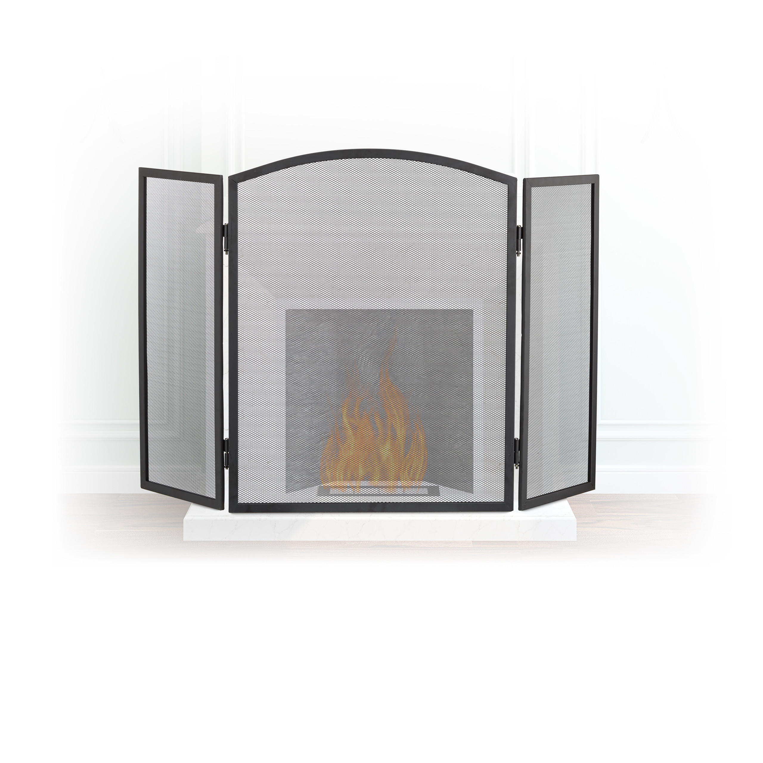 Funkenschutzgitter Stahl, Kaminschutz, Kamingitter dreiteilig