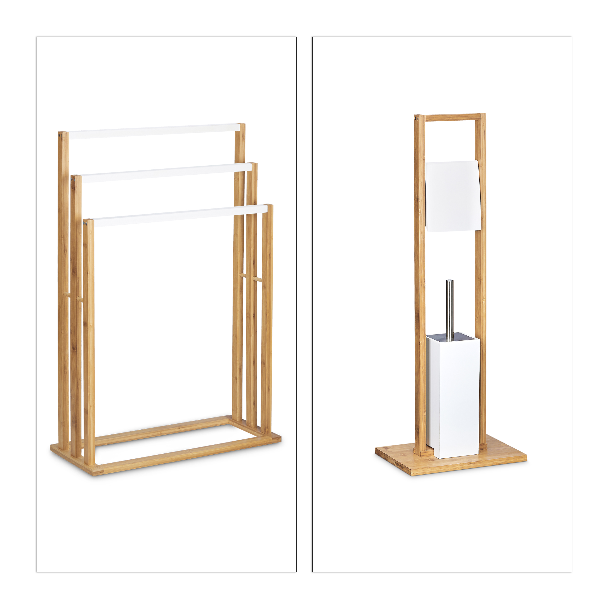 3 tlg. Bad Set Badezimmerregal Handtuchständer Toilettenpapierhalter