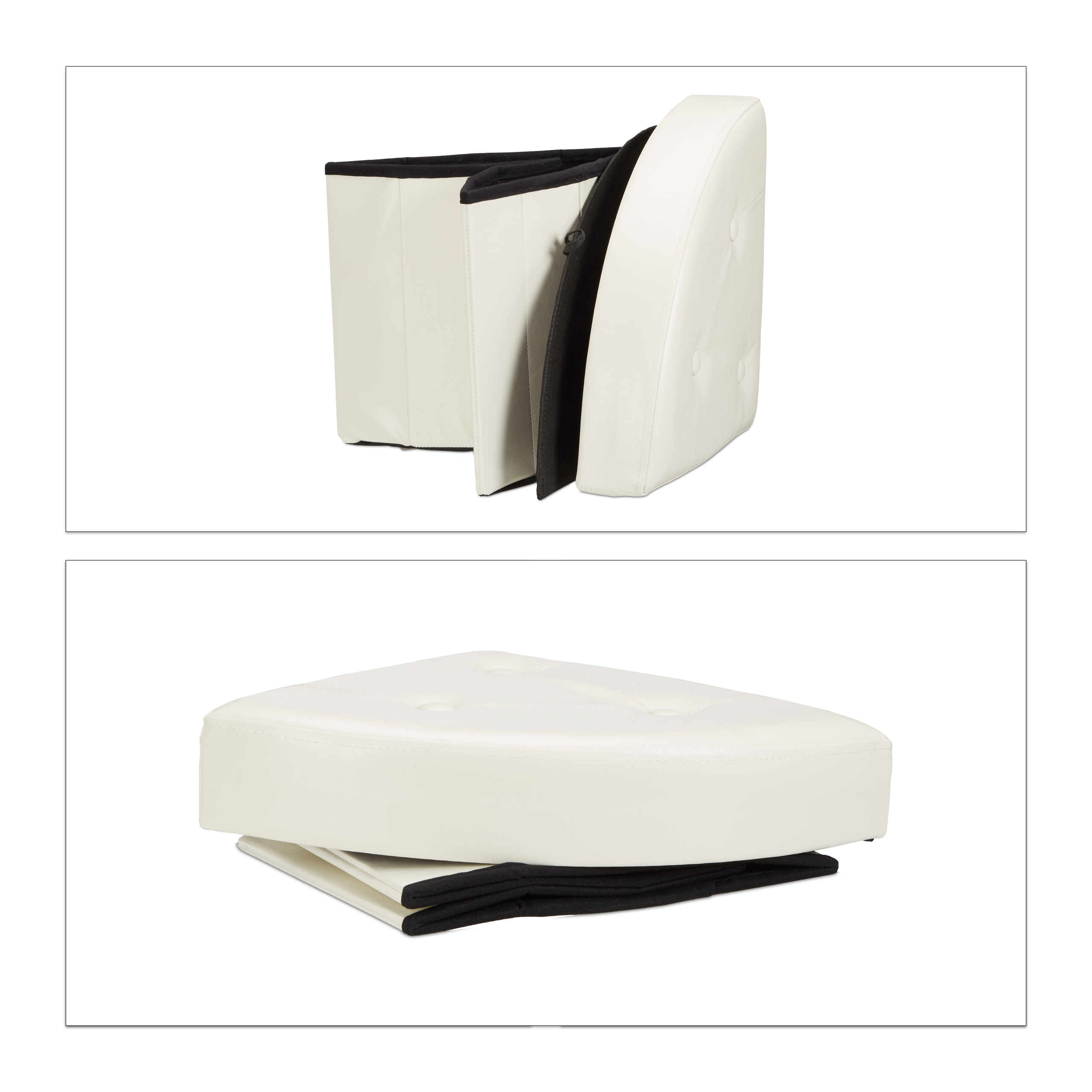 Hocker eckig, Sitzhocker mit Stauraum, Aufbewahrungsbox, Eckhocker