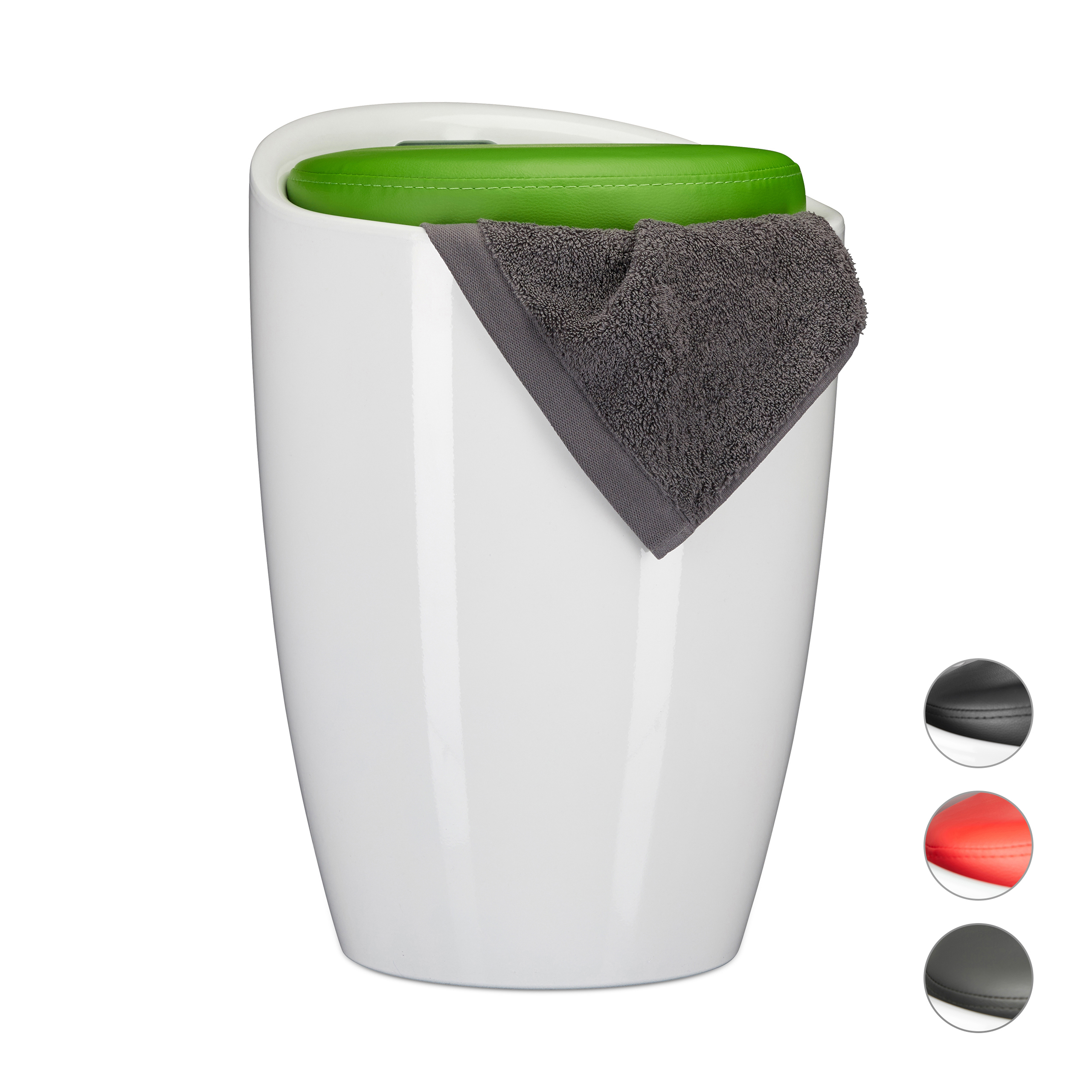 Sitzhocker Arbeitshocker Badhocker mit Stauraum rund Wäschekorb