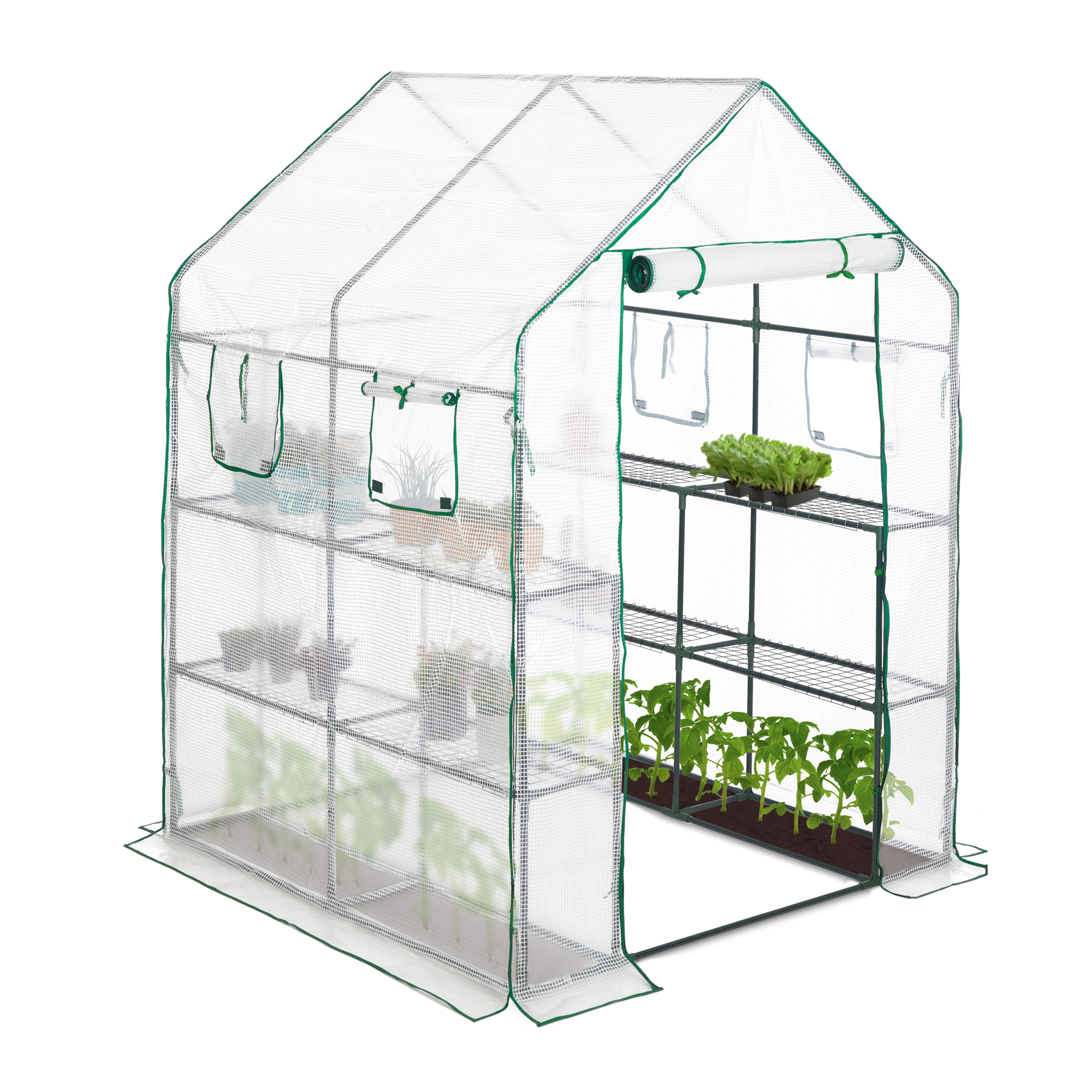 Greenhouse with 4 Windows, Tomato Tent, Foil Plant Propagator, 2 m² Support 4052025233327 eBay
