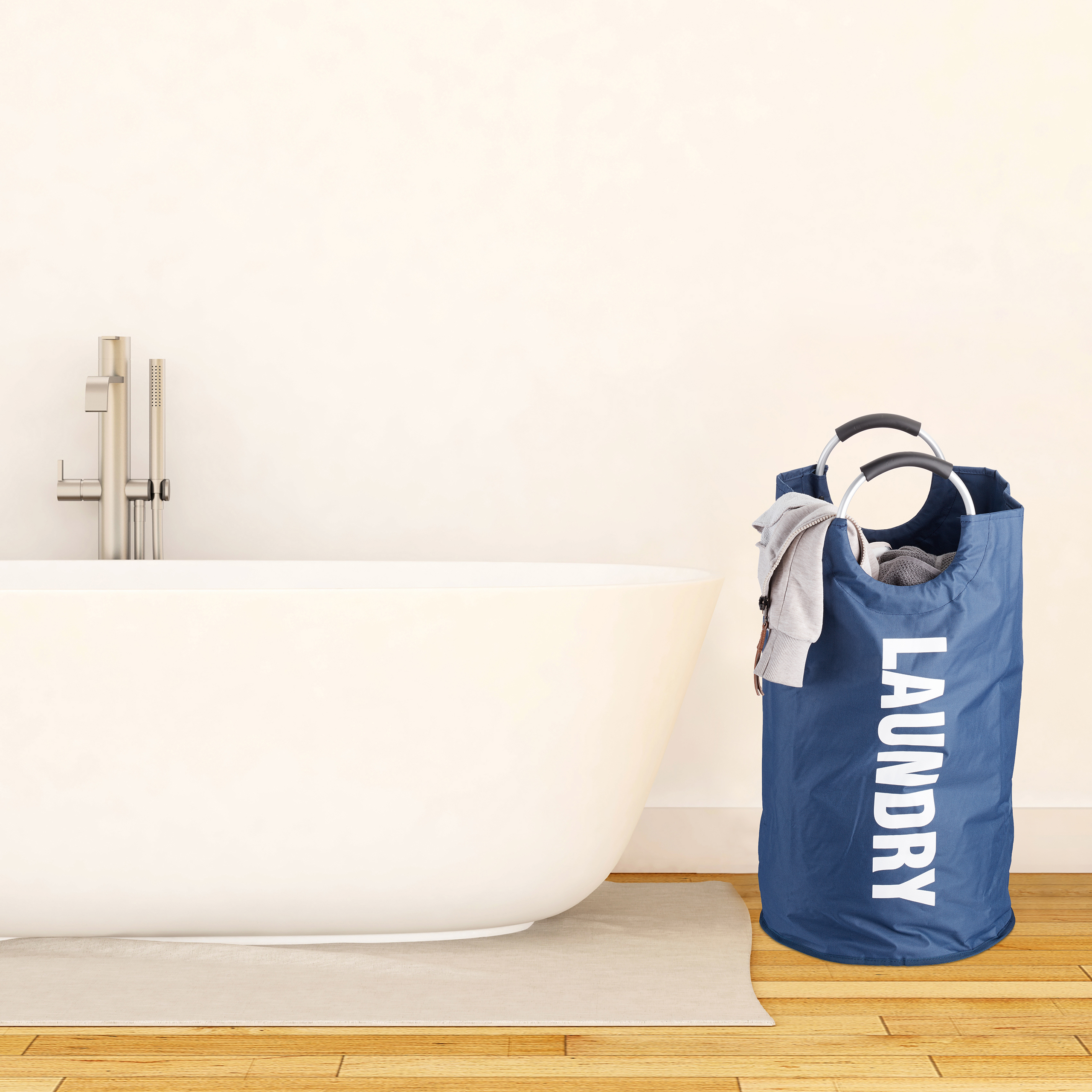 Faltbarer Wäschekorb, mit Henkel, 60 l, Wäschesammler, Wäschebox