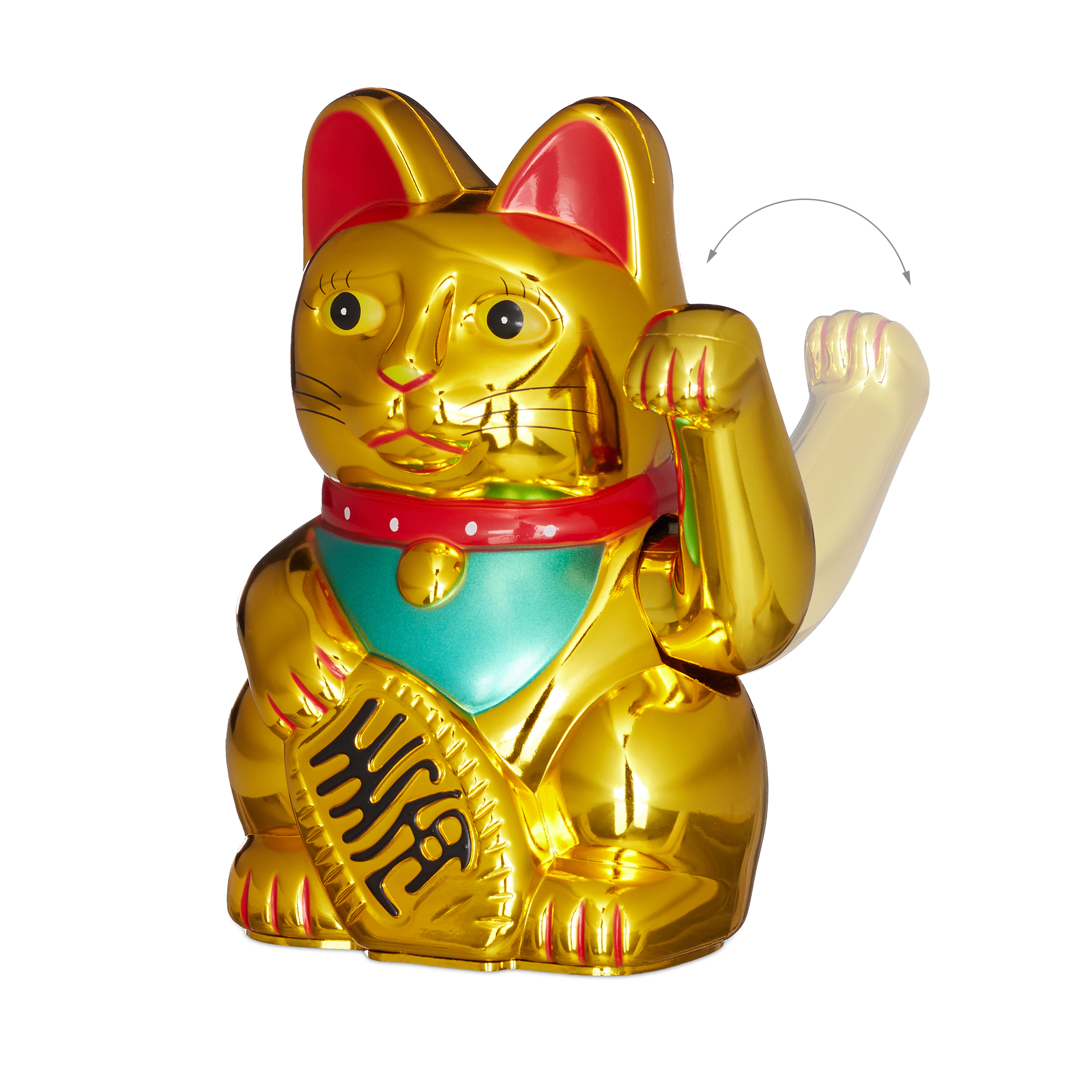 Winkekatze winkende Katze Glückskatze Glücksbringer Maneki Neko Asia Dekofigur