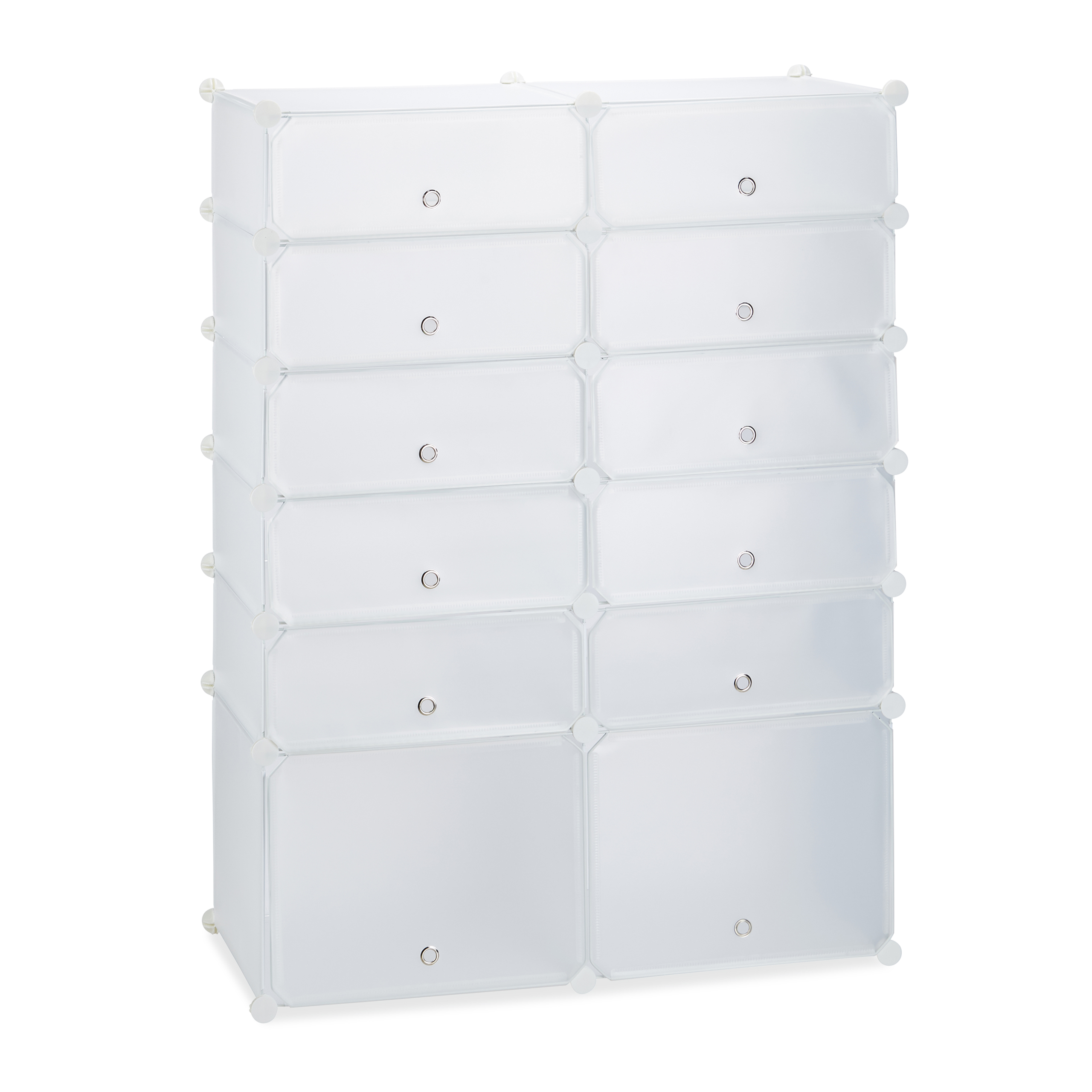 Schuhregal Kunststoff 12 Fächer Schuhschrank Steckregal mit Türen DIY