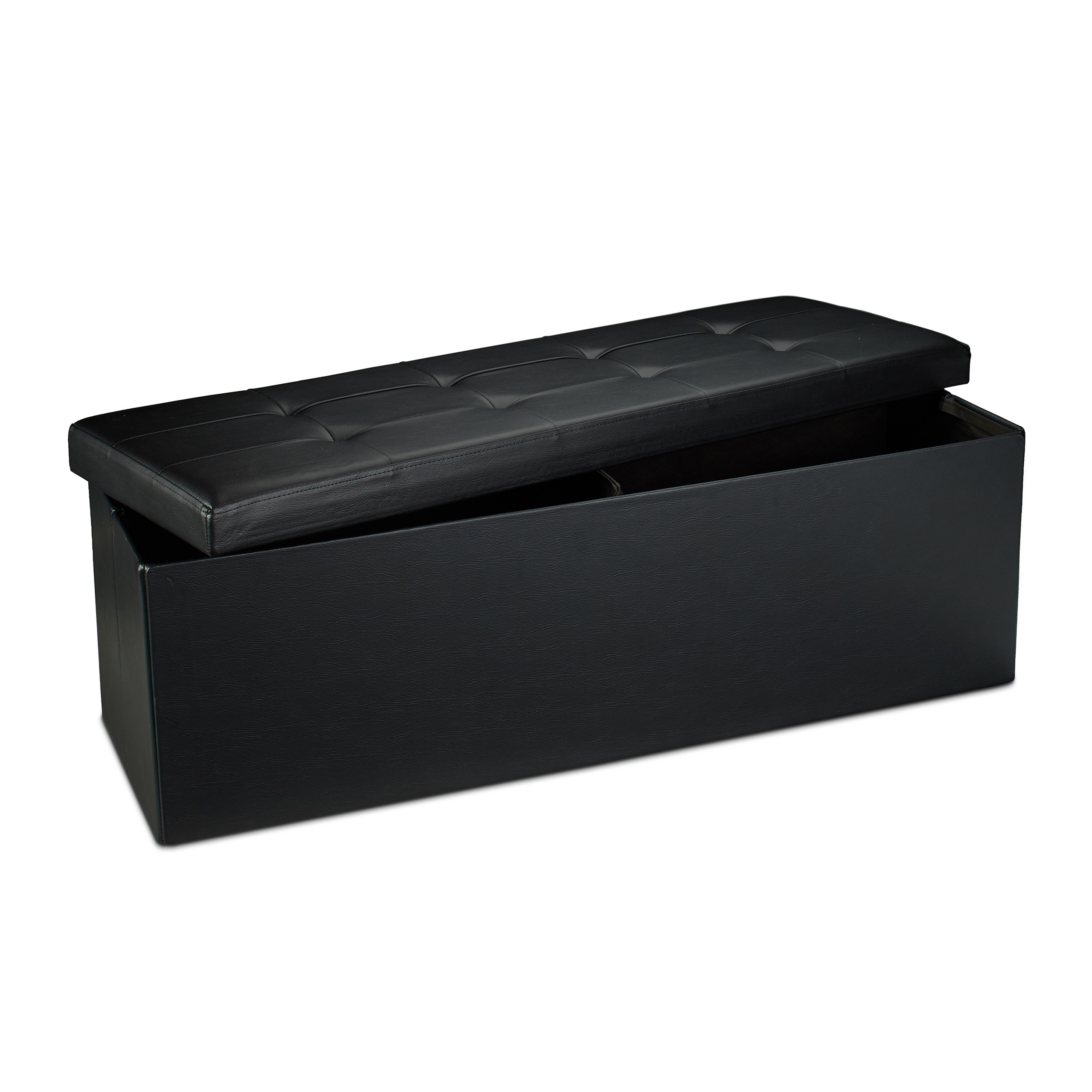 Faltbare Sitzbank Stauraum Kunstleder Aufbewahrungstruhe Sitzhocker 3