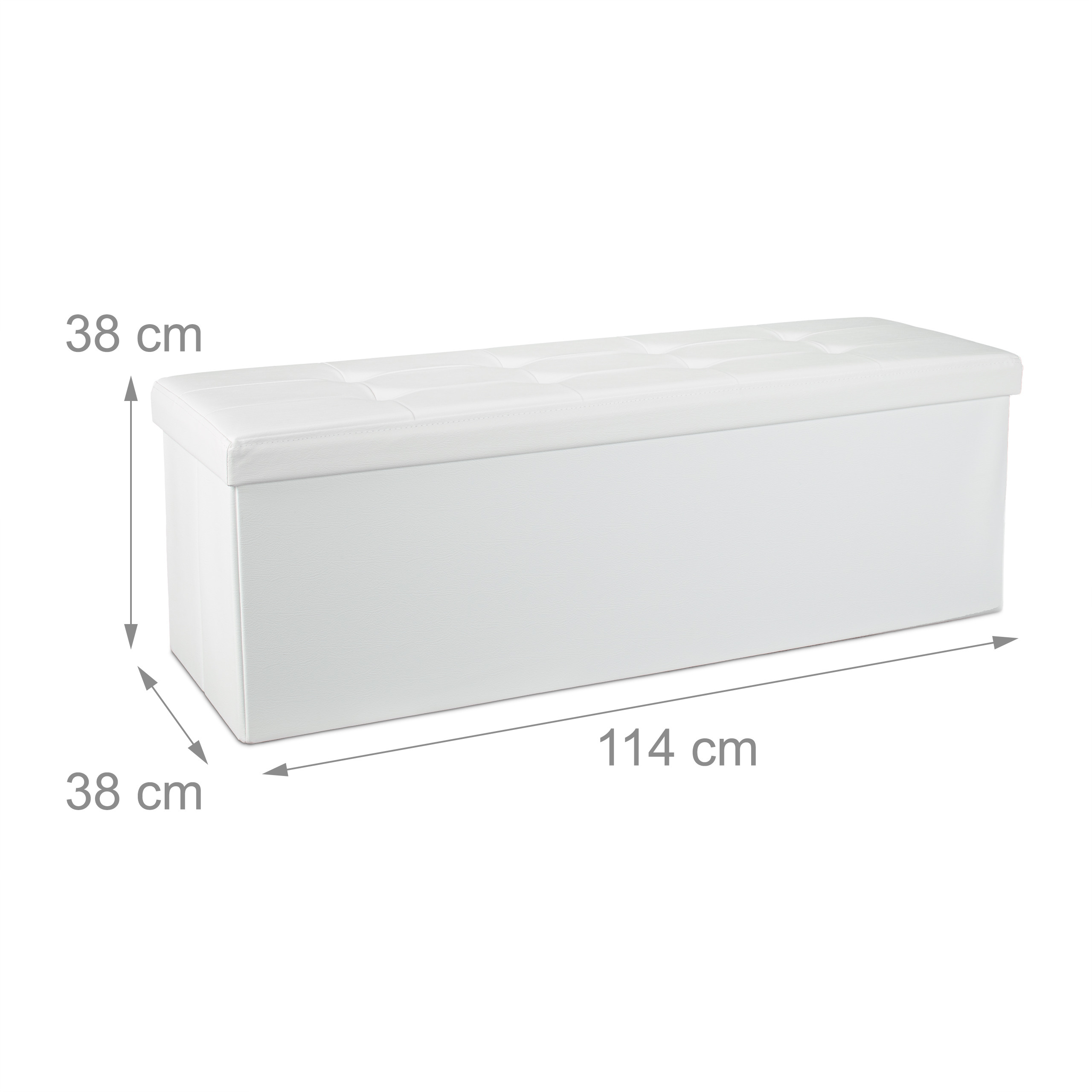 Faltbare Sitzbank Stauraum Kunstleder Aufbewahrungstruhe Sitzhocker 3