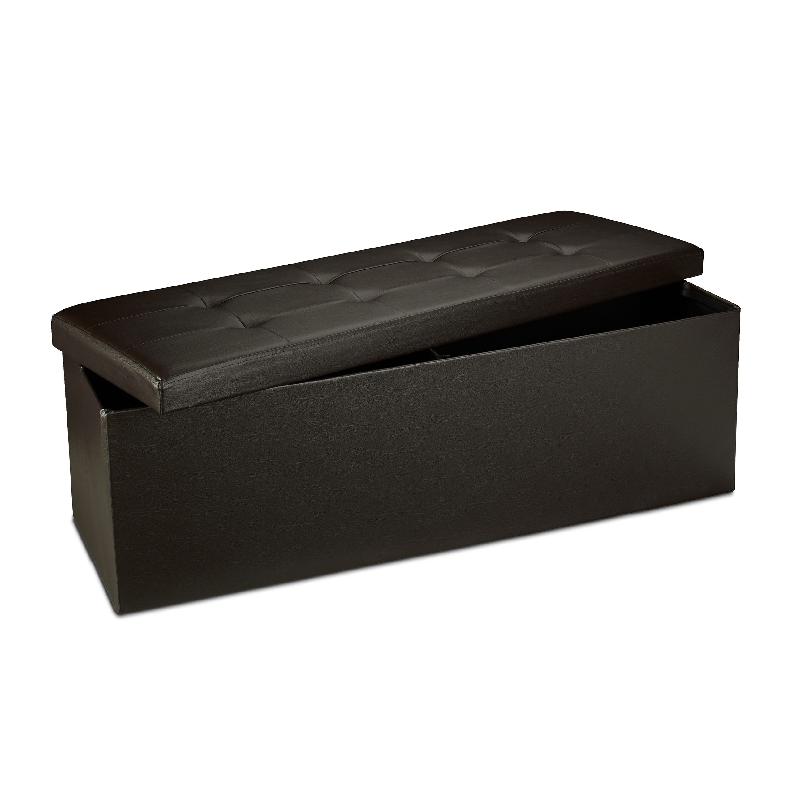 Faltbare Sitzbank Stauraum Kunstleder Aufbewahrungstruhe Sitzhocker 3