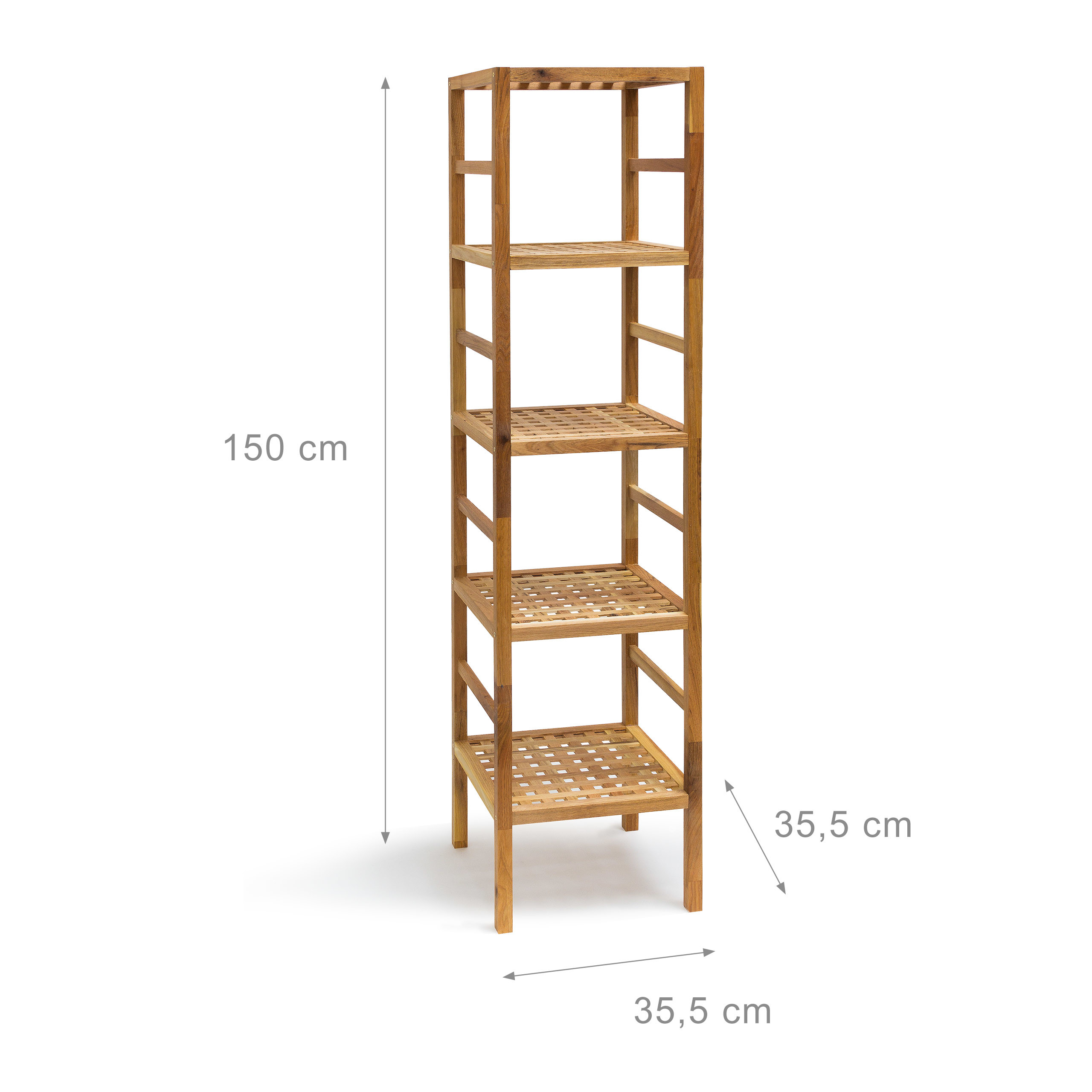 Estante de madera estantería nogal engrasada 3 - 5 suelos baño estante