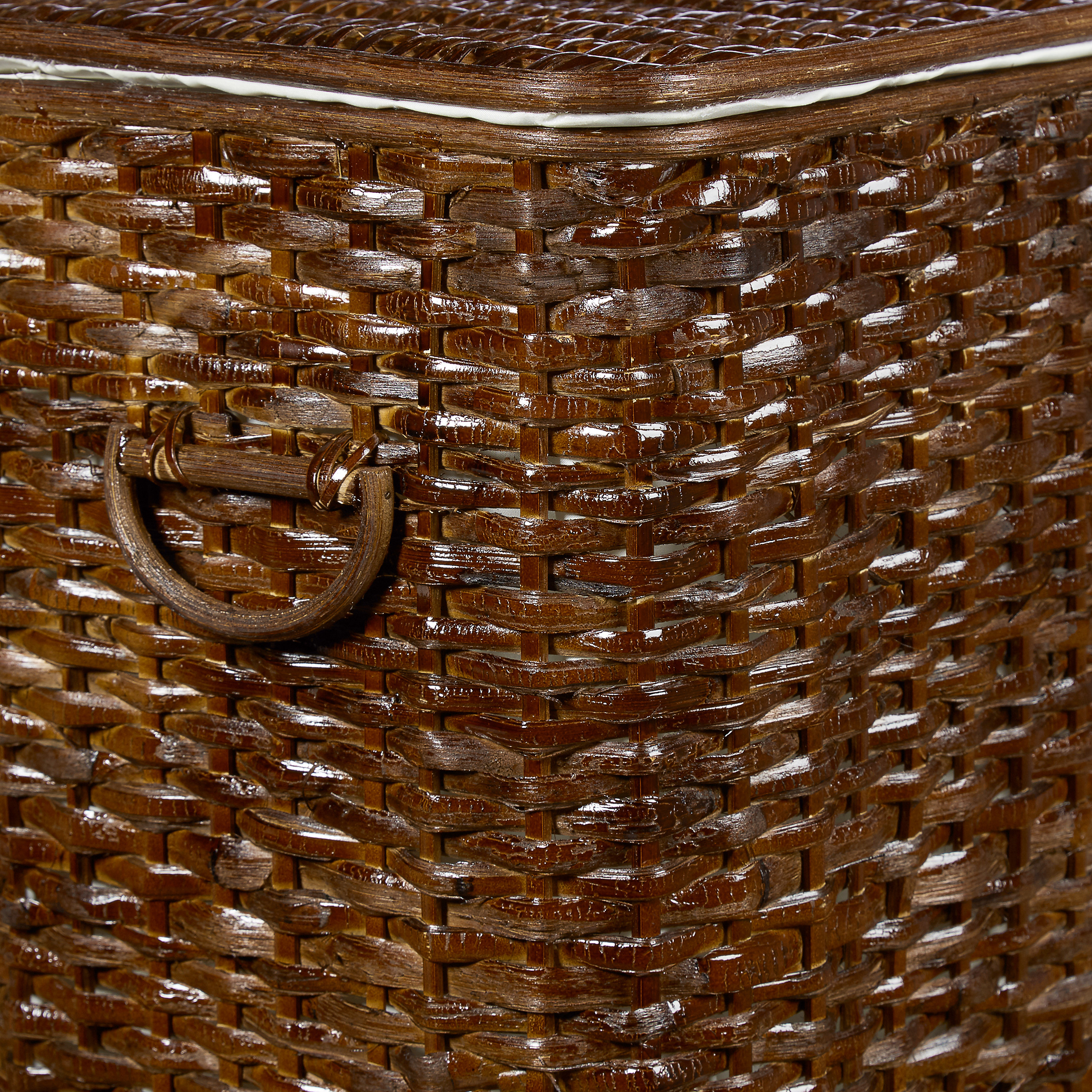 Wäschekorb Set Rattan 54,5 cm 69 L Wäschesammler stapelbar Wäschetruhe