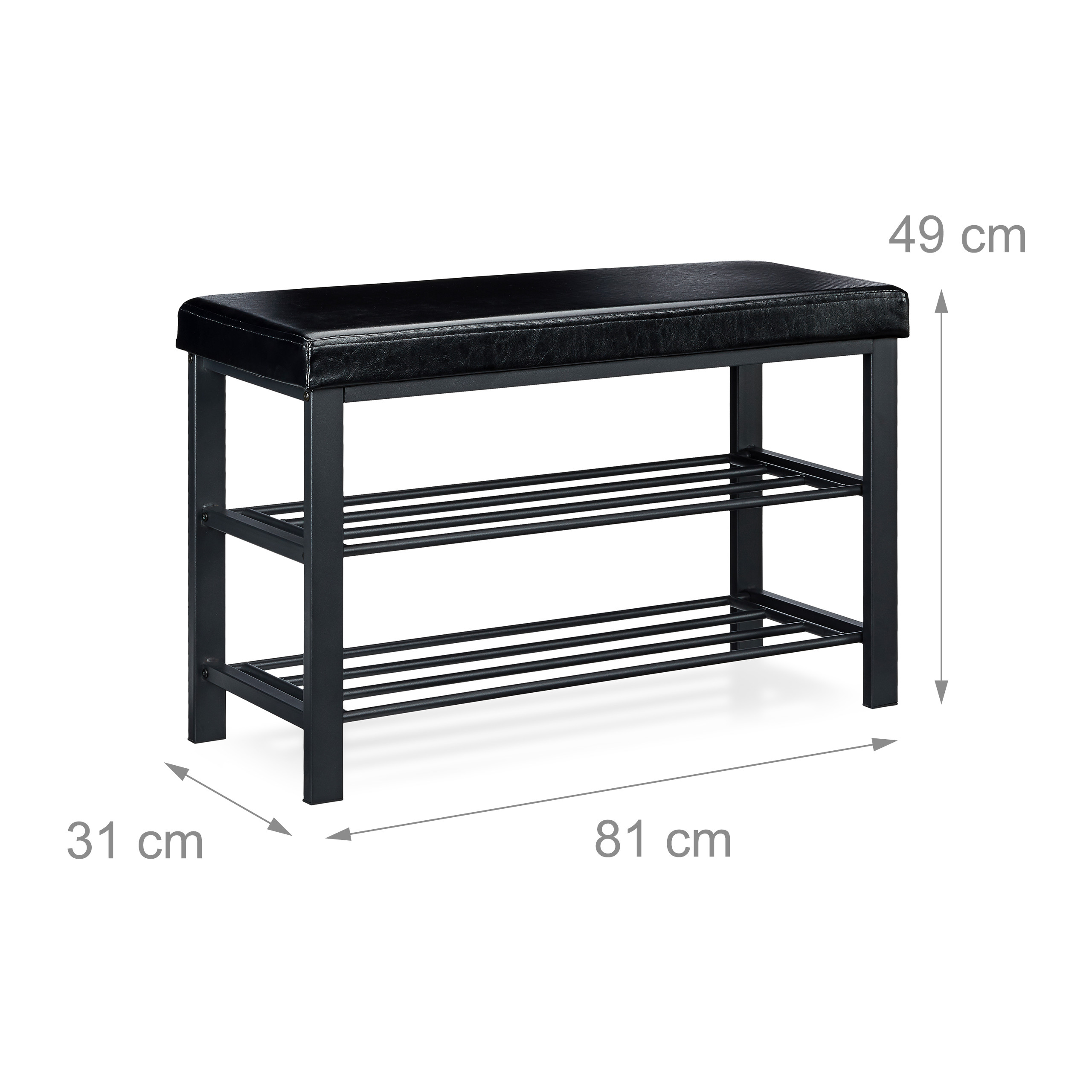 Schuhbank mit Polsterung Schuhregal mit Ablage Sitzbank mit Fächern