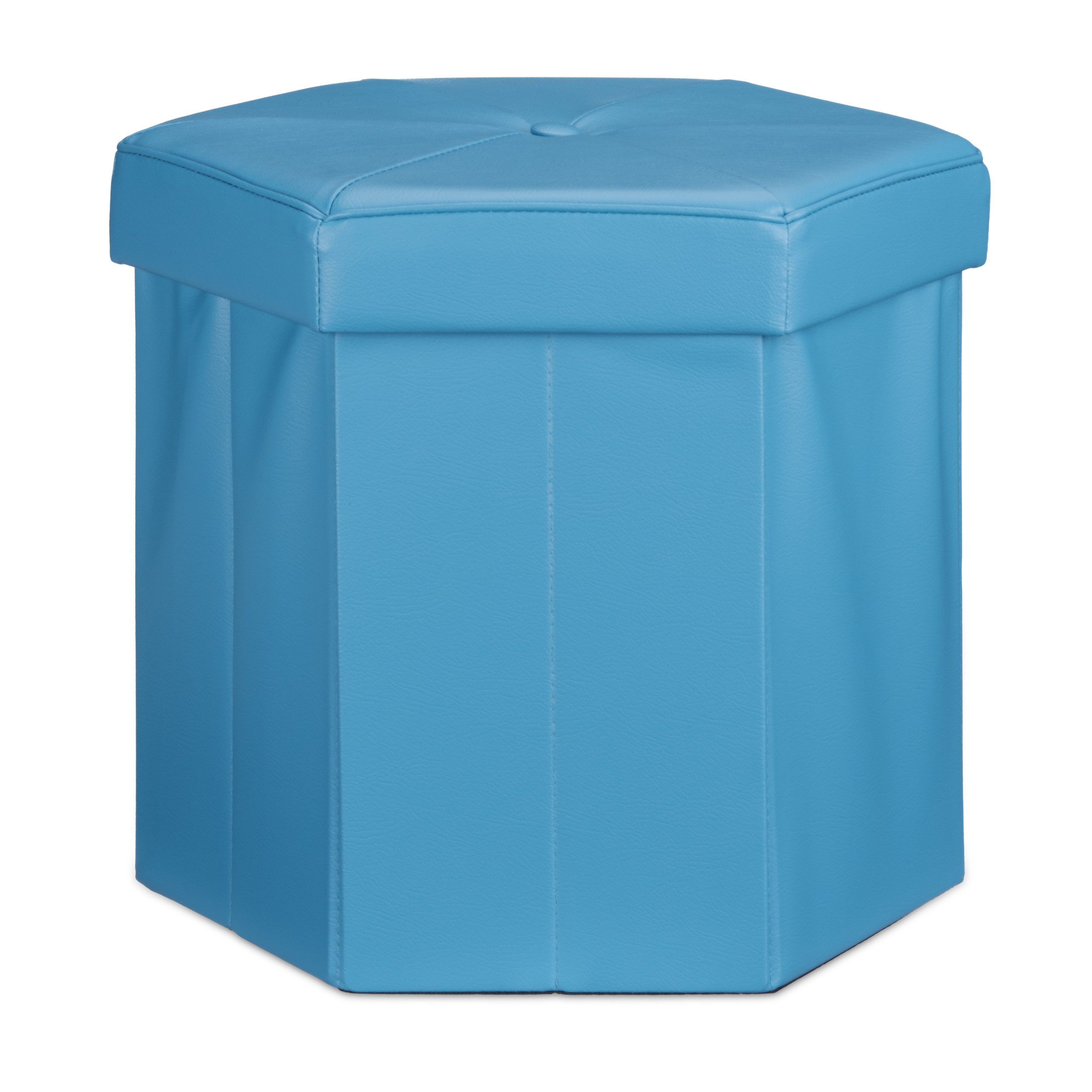 Faltbarer Sitzhocker Kunstleder Sitzwürfel Aufbewahrung Hocker Leder