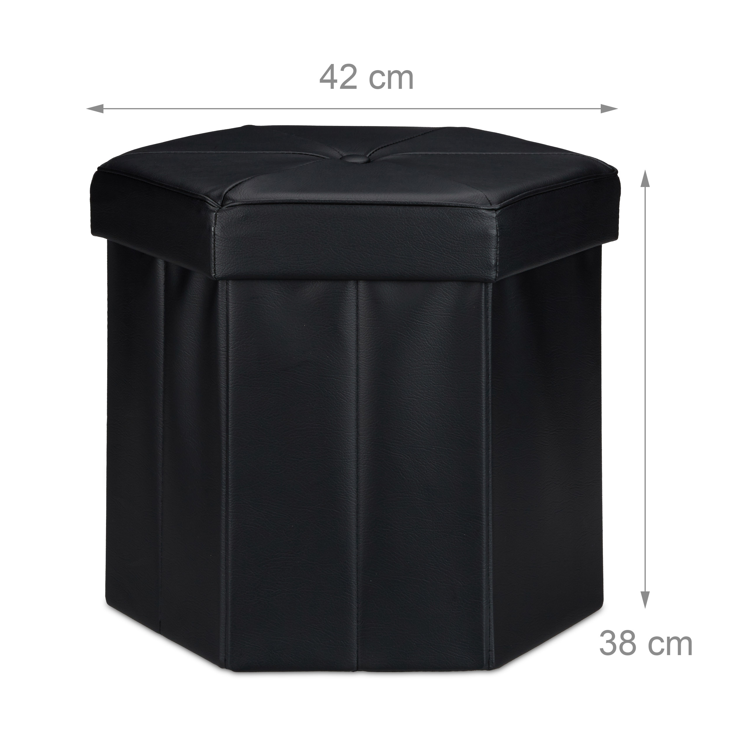 Faltbarer Sitzhocker Kunstleder Sitzwürfel Aufbewahrung Hocker Leder