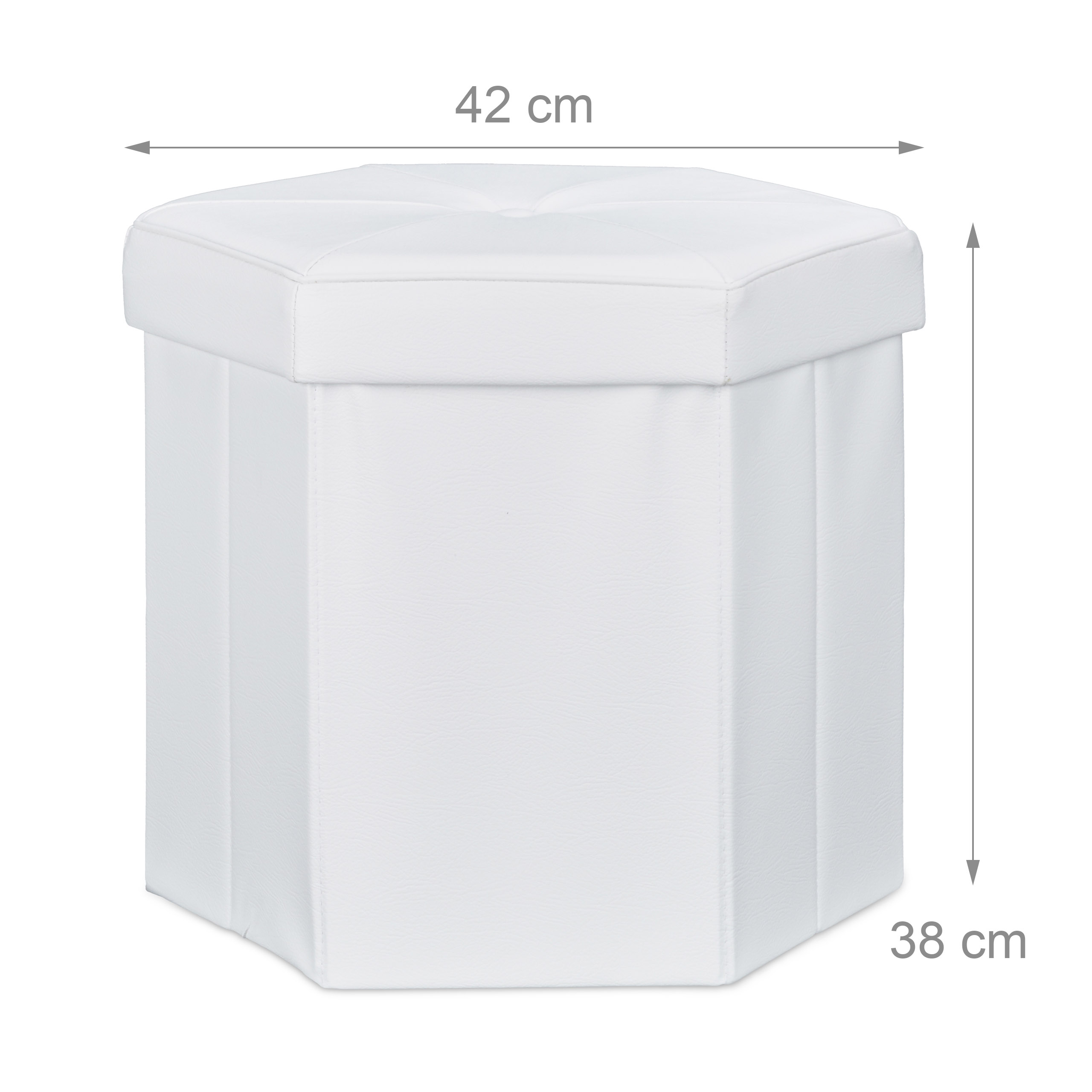 Faltbarer Sitzhocker Kunstleder Sitzwürfel Aufbewahrung Hocker Leder