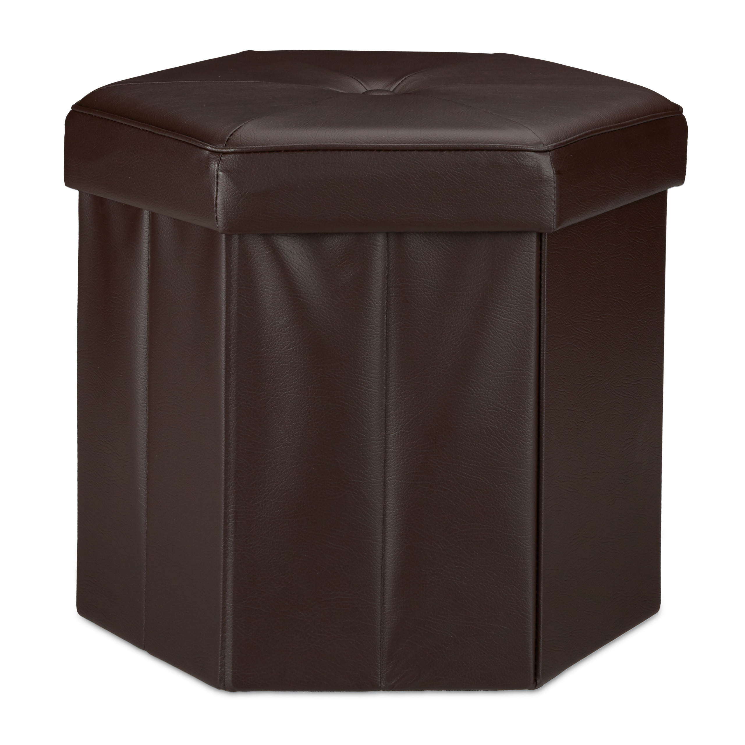 Faltbarer Sitzhocker Kunstleder Sitzwürfel Aufbewahrung Hocker Leder
