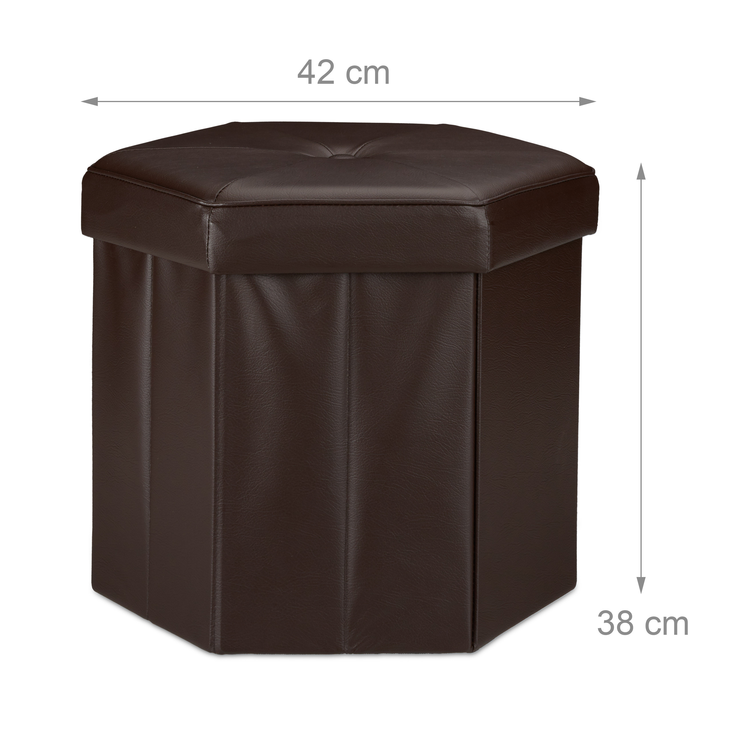 Faltbarer Sitzhocker Kunstleder Sitzwürfel Aufbewahrung Hocker Leder