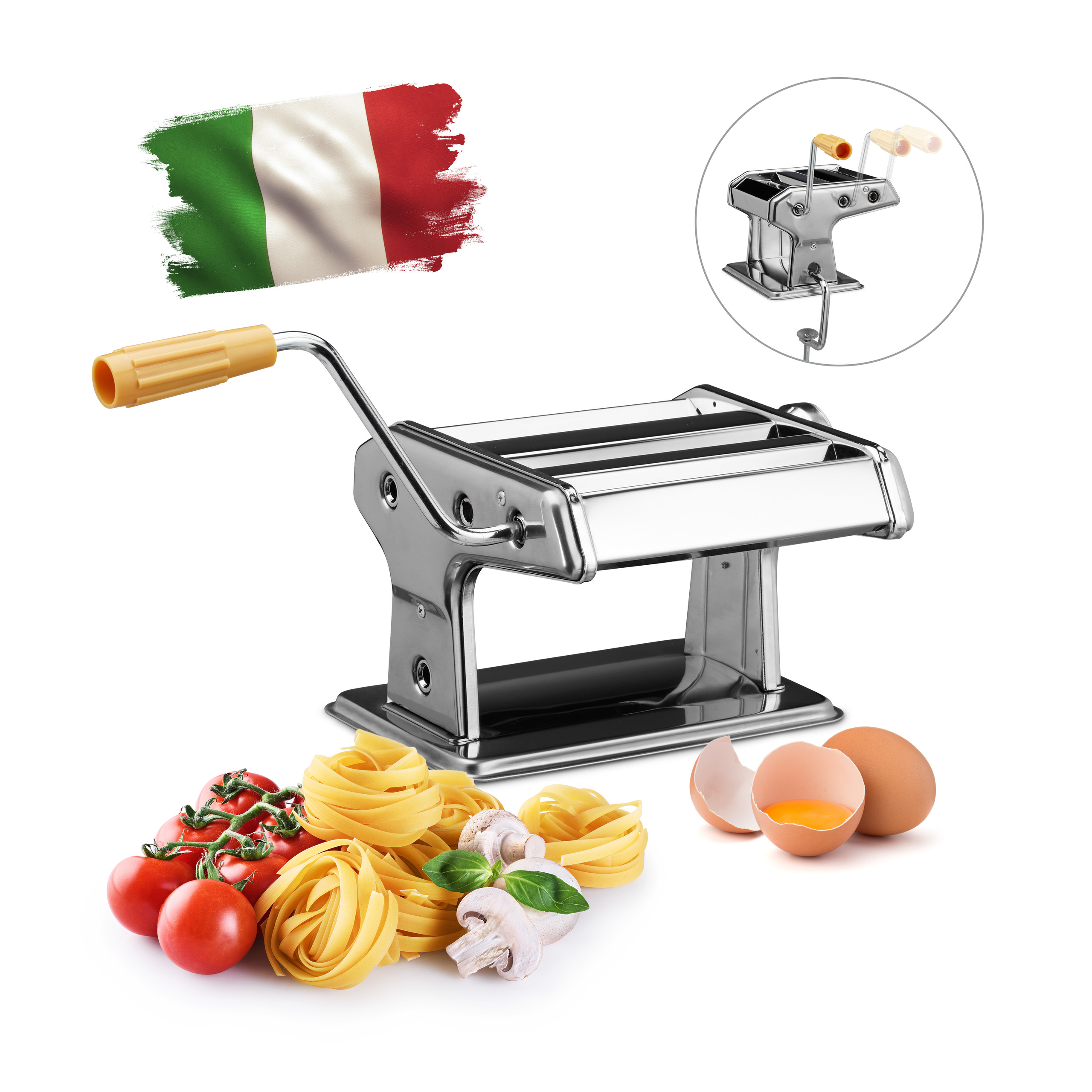 Nudelmaschine, verchromter Edelstahl, PastaMaker, NudelMaschine Pasta