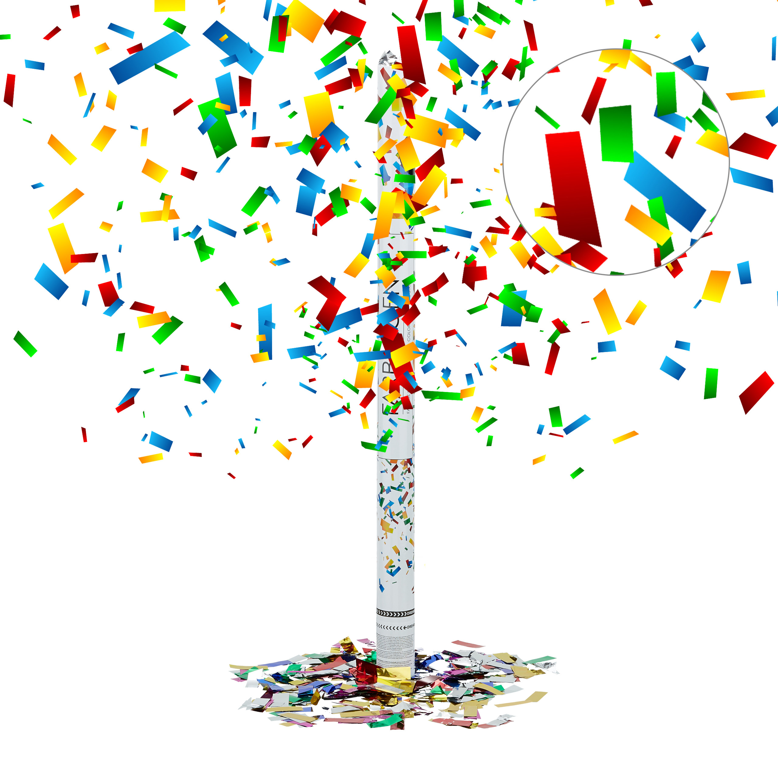 Konfetti Party 5m Effekth/öhe Private Partys Konfeti Private Feiern Konfettikanone f/ür Silvester Geburtstag Konfetti-Kanone Party-Popper 30 cm SILBER Confetti 1 Konfetti-Shooter