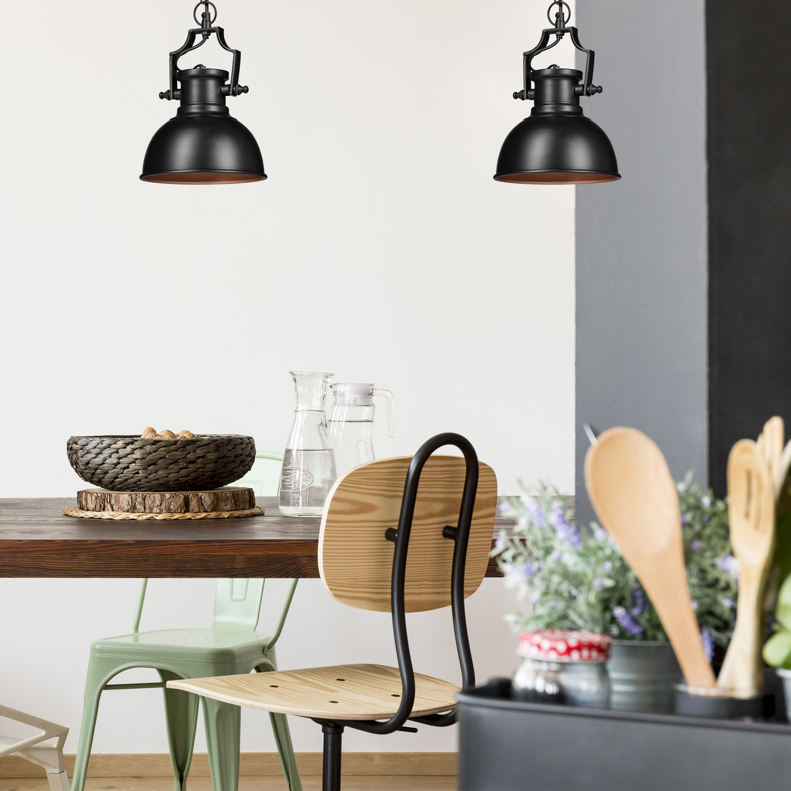 Hängelampe Industrial klein in 3 Farben, Pendelleuchte shabby retro