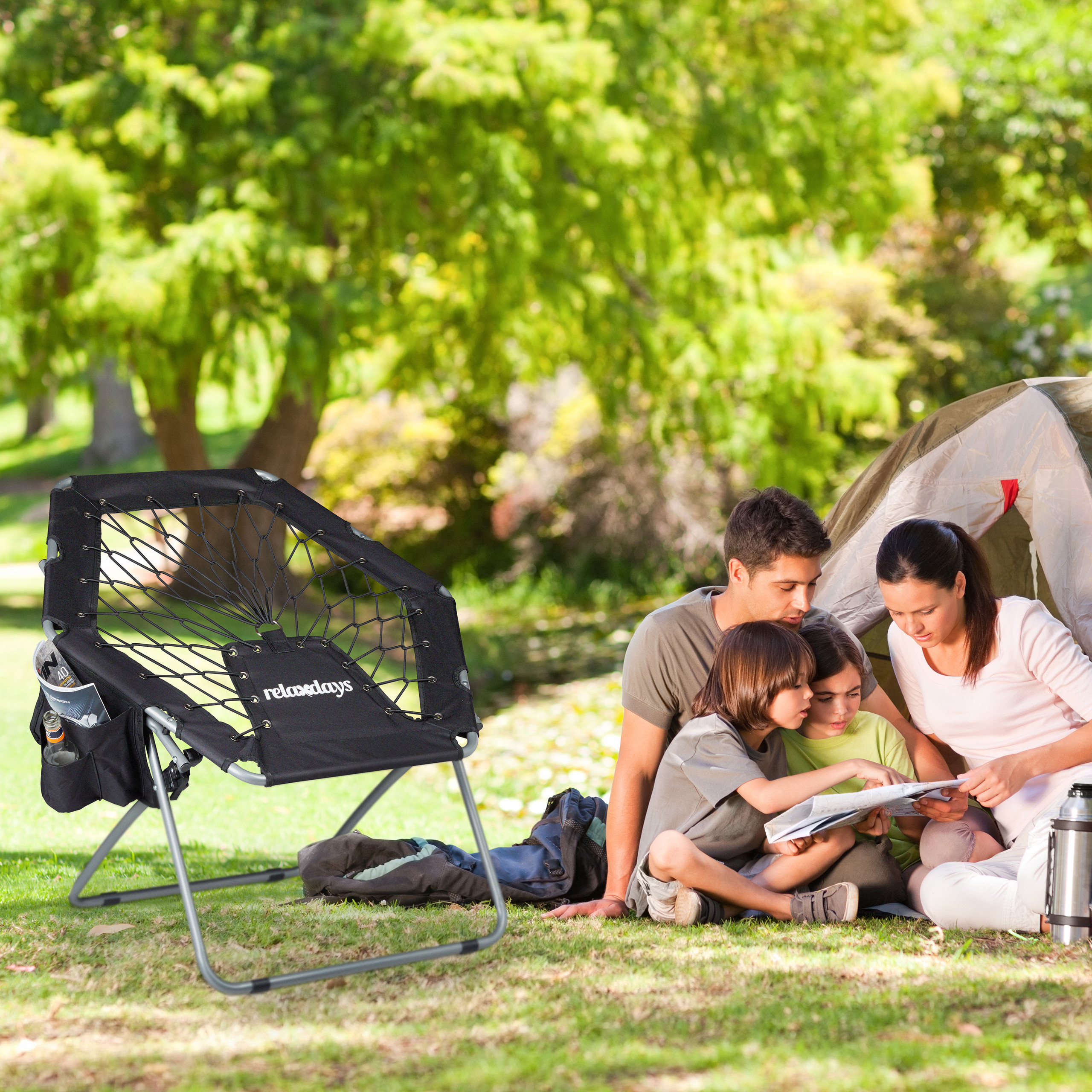 Bungee Stuhl WEBSTER, elastische Federung, Bungee Chair faltbar