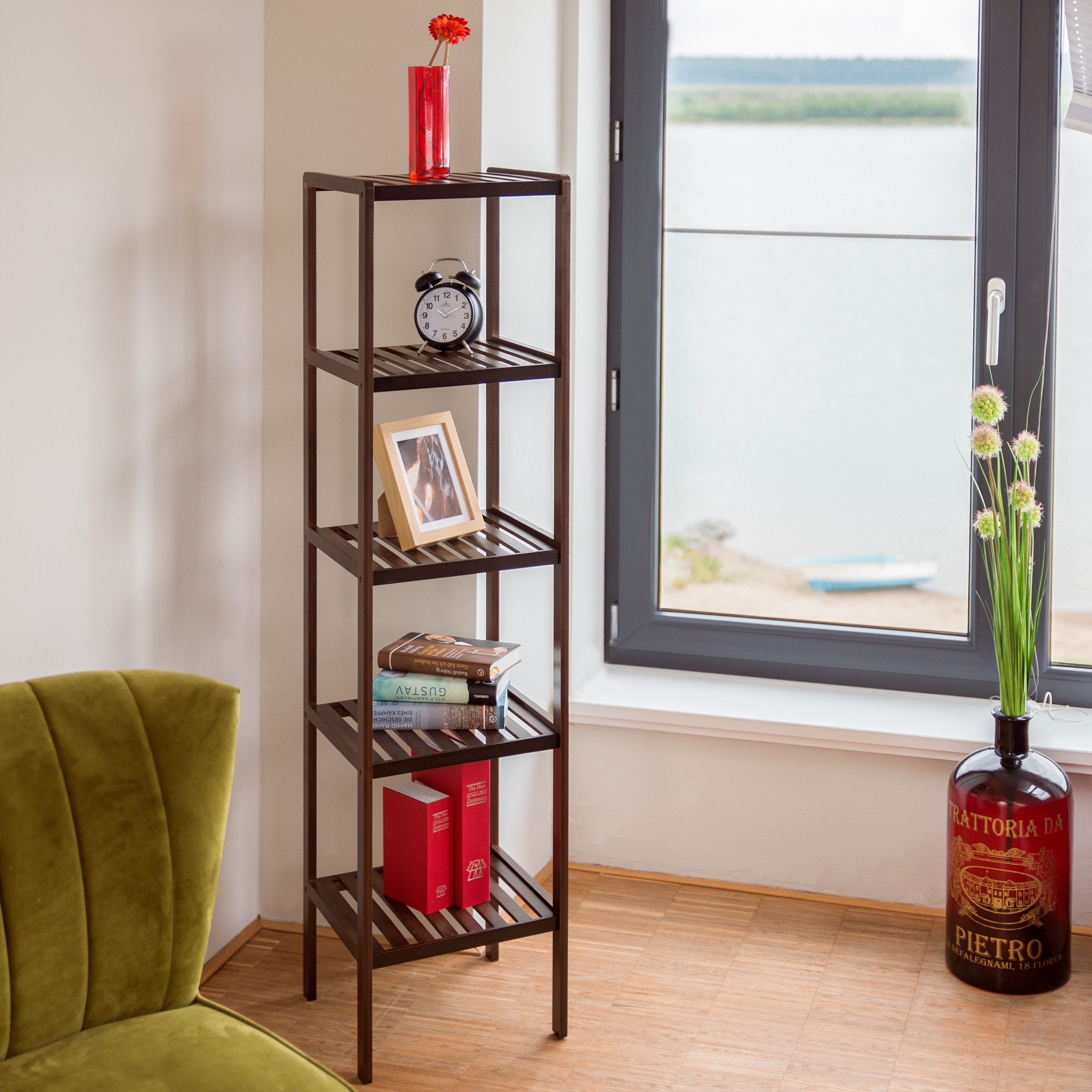 Bambus Badregal Handtuchregal Holzregal Küchenregal Massivholzregal