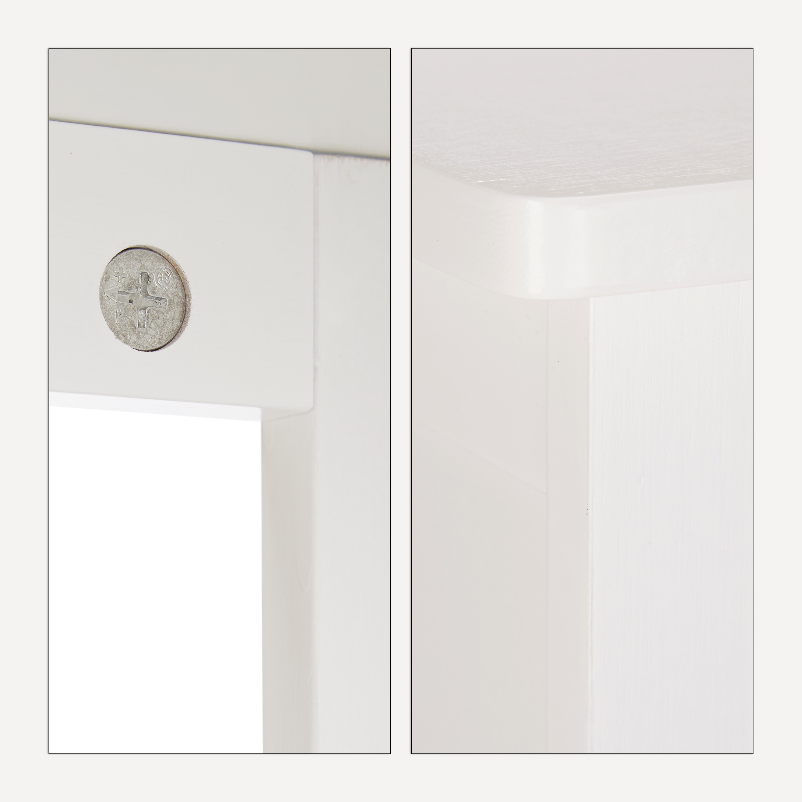 Badezimmerschrank weiß LAMELL Bambus Badschrank Telefonschrank