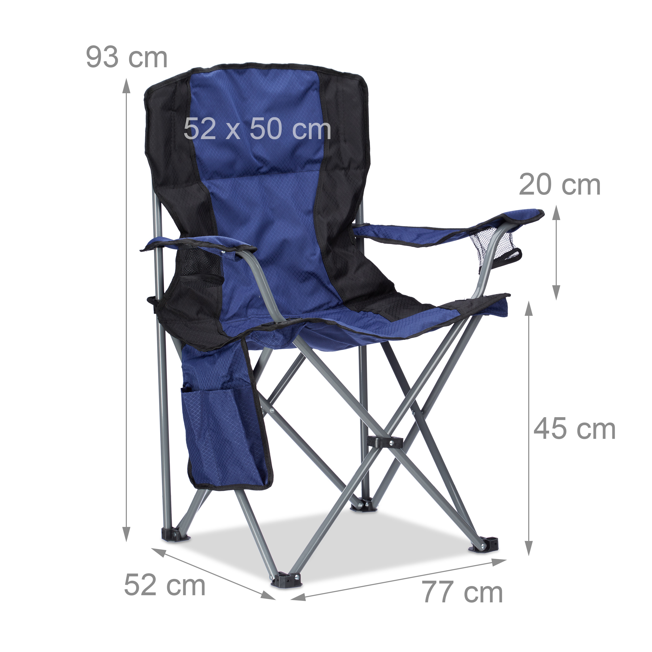 Campingstuhl faltbar Klappstuhl Gartenstuhl mit Armlehne mit