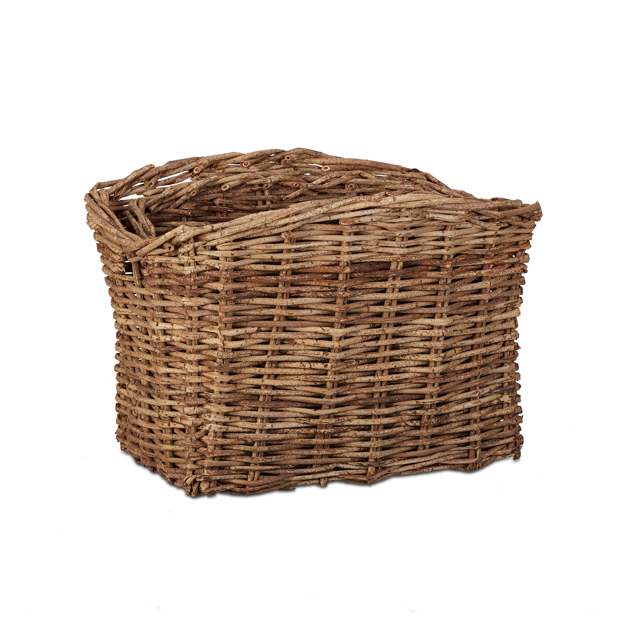 Flechtkorb Set 2-teilig, hohe Aufbewahrungskörbe, Rebenholz Dekokörbe