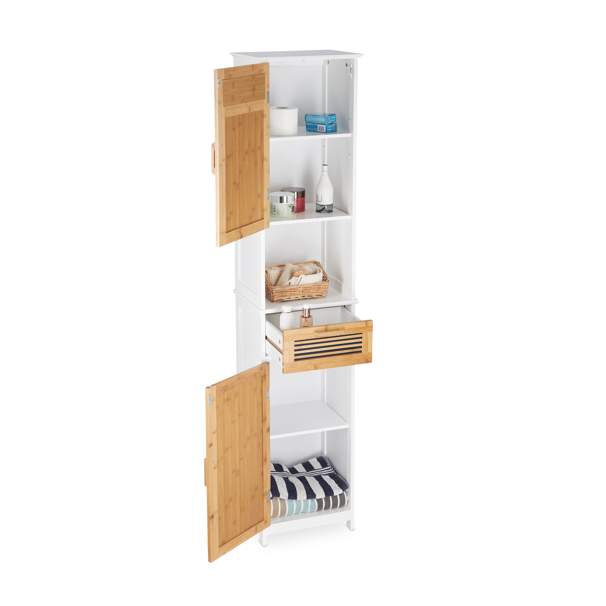 Badschrank Midischrank Badkommode Badezimmerschrank Hochschrank Weiß
