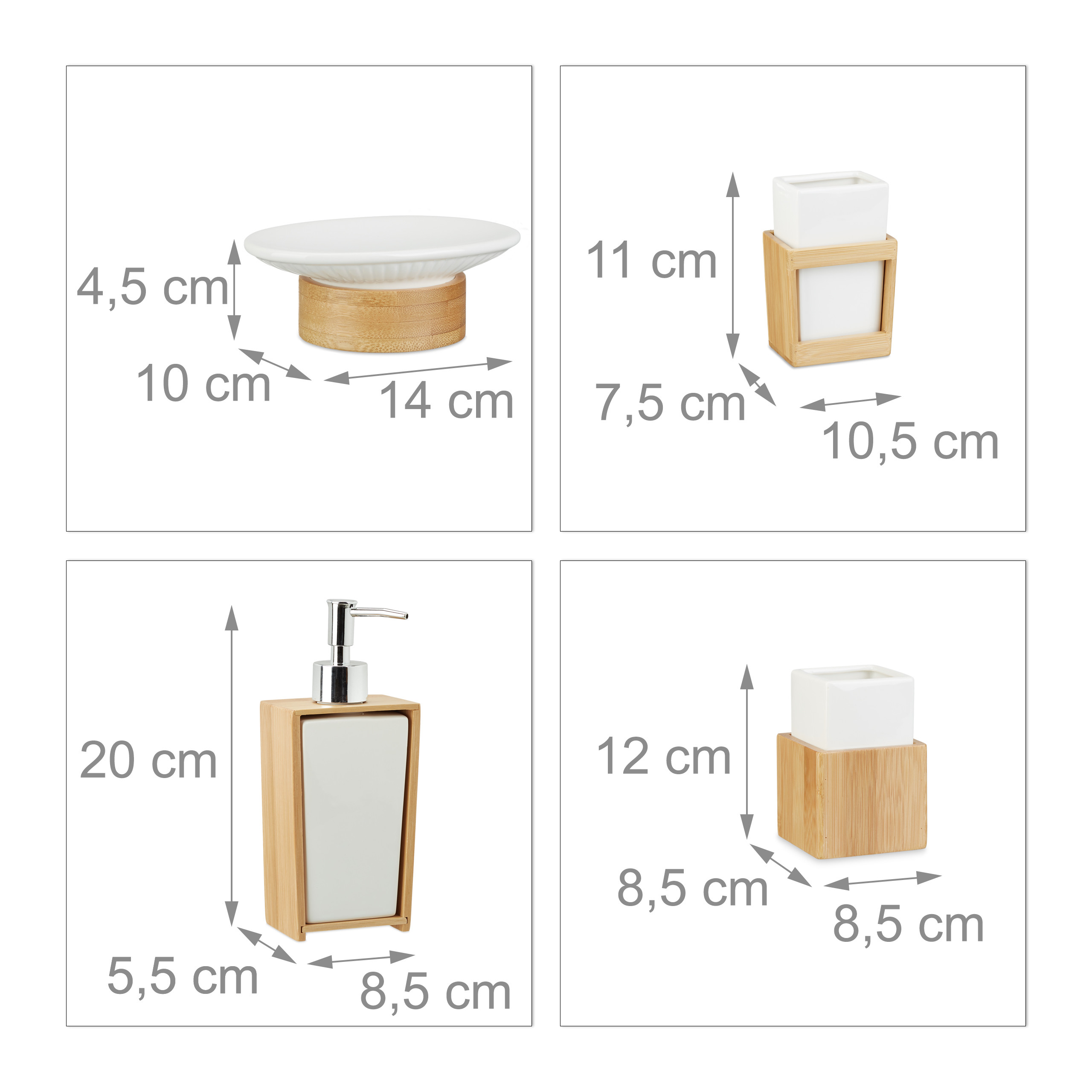 Badezimmer Set, 4er Bad Set, Badzubehör, Badezimmer Accessoires