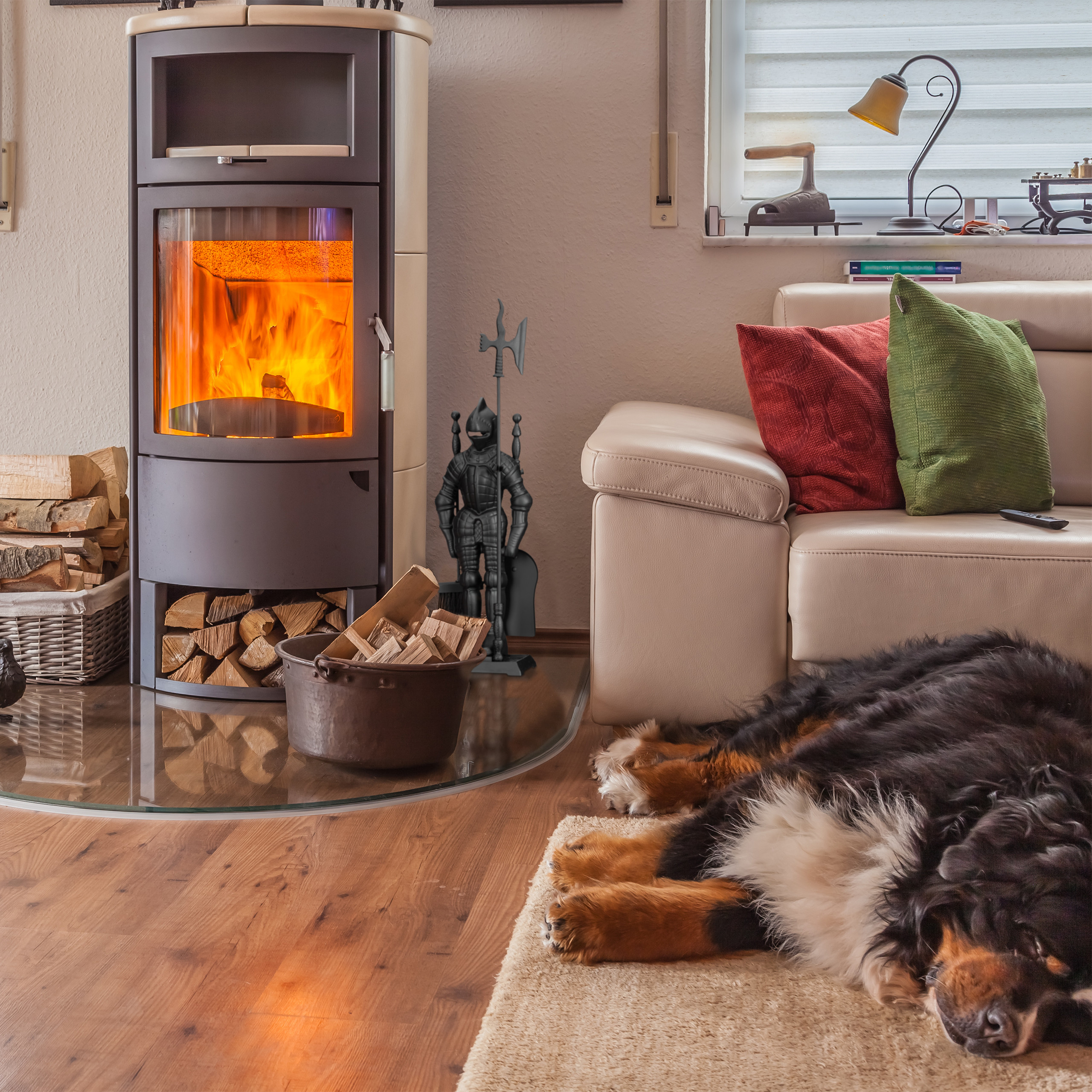 Kaminbesteck Ritter Ofenbesteck schwarz Kamingarnitur Gusseisen