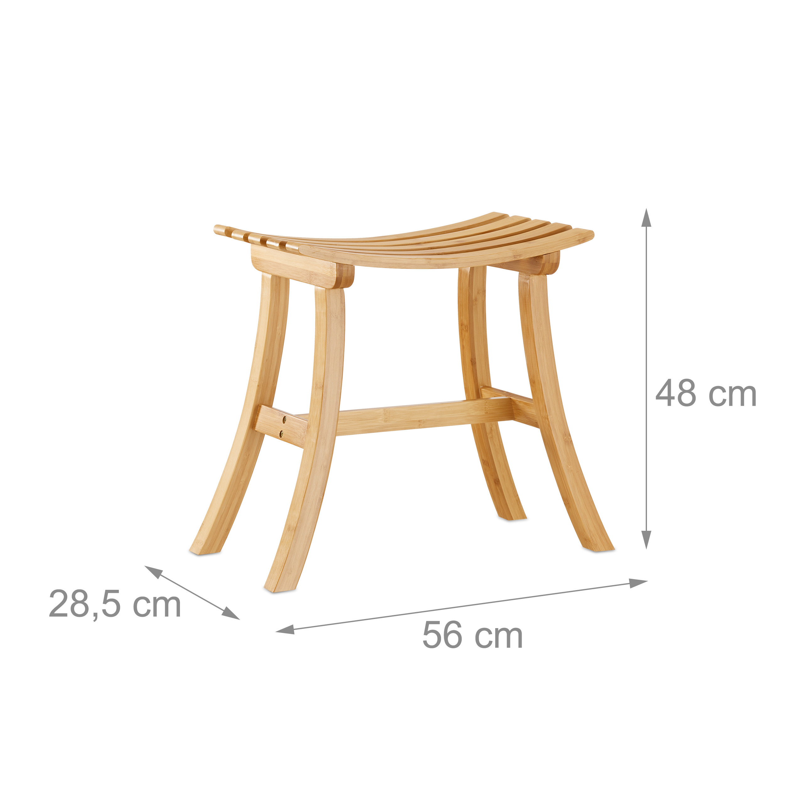 Bamboo Stool, Wooden Stool for hallway, cloakroom Stool Flat