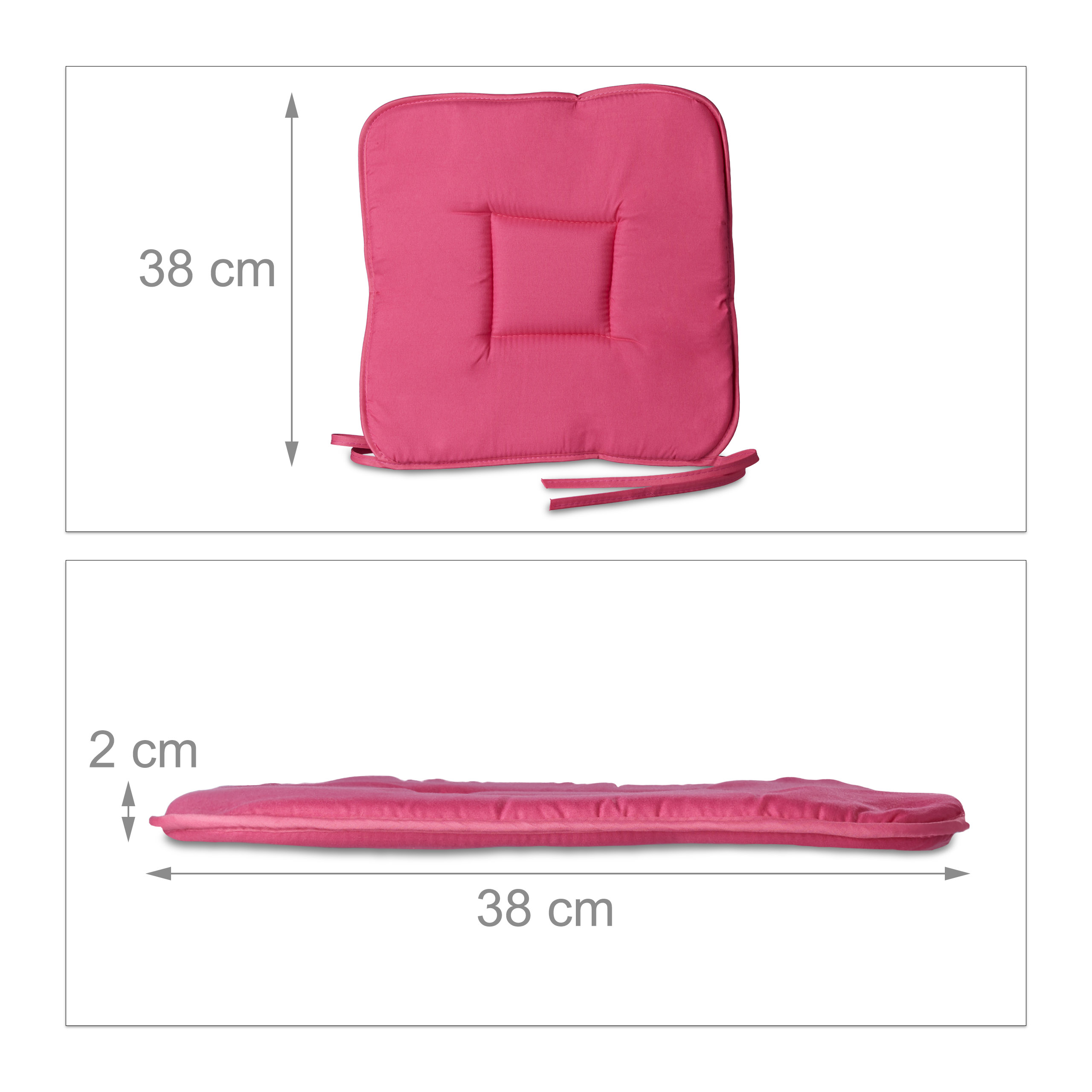 12x Stuhlkissen waschbar bunte Sitzkissen und Stuhlauflagen 40x40