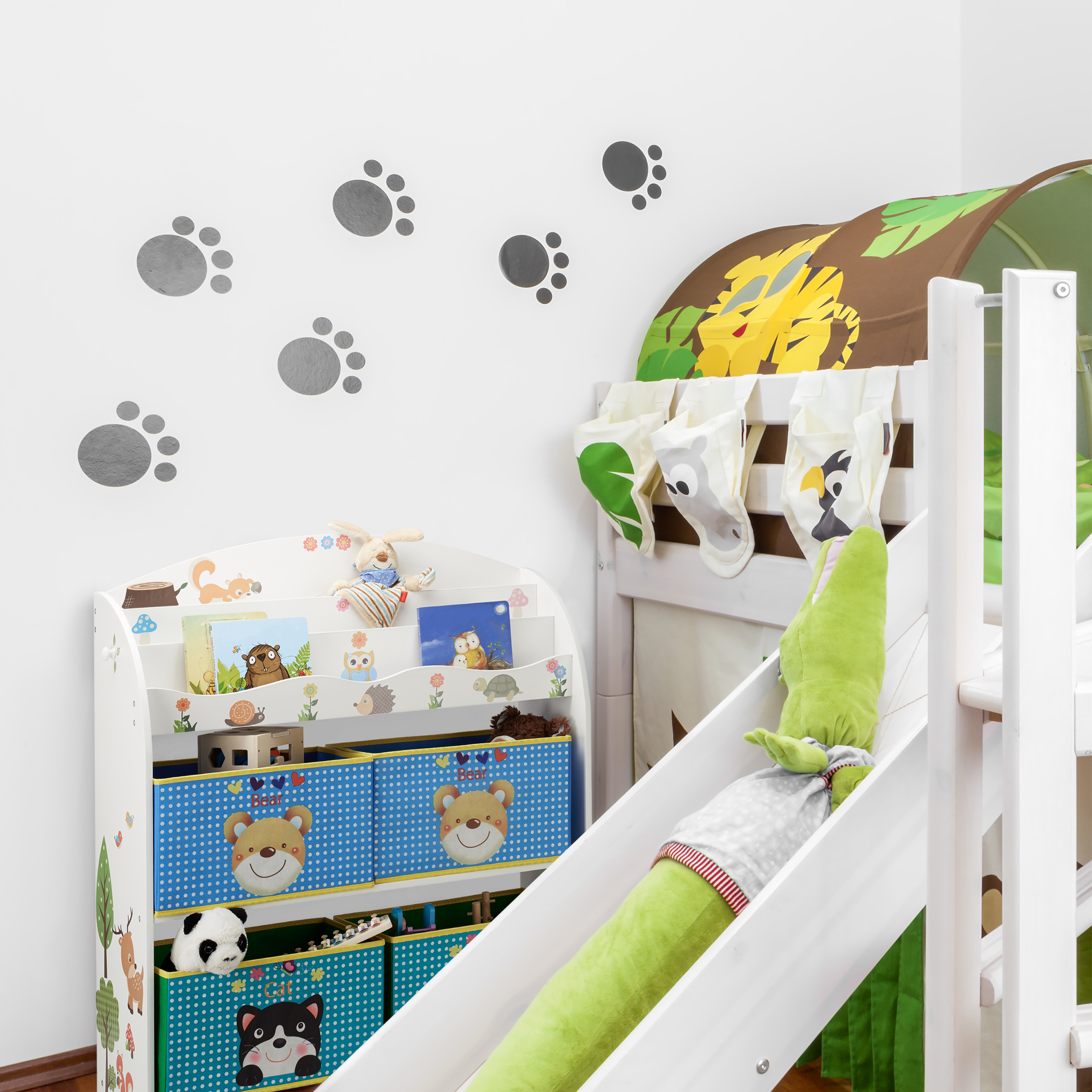 Kinderregal Spielzeugablage Aufbewahrungsboxen Tiermotive