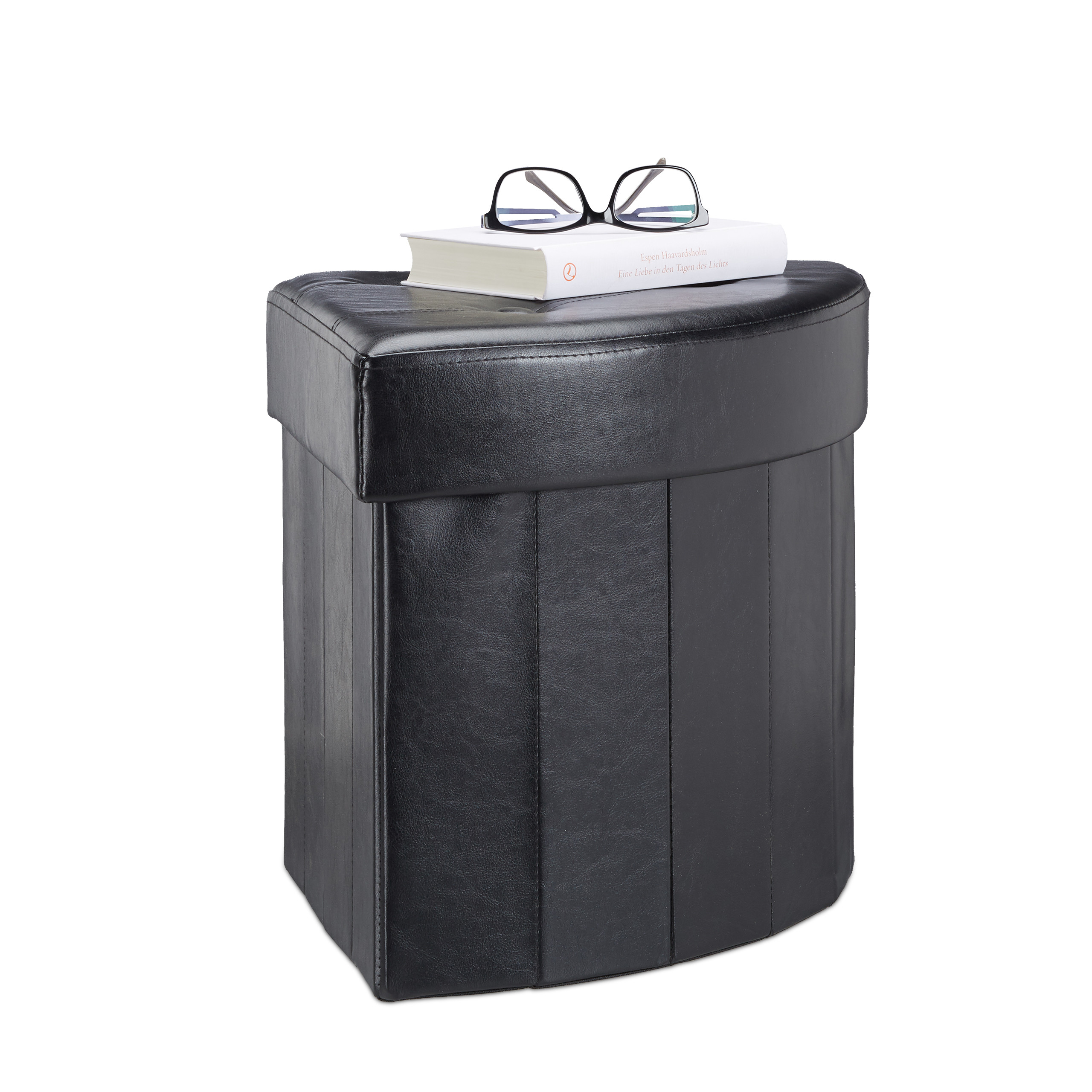 Hocker eckig, Sitzhocker mit Stauraum, Aufbewahrungsbox, Eckhocker