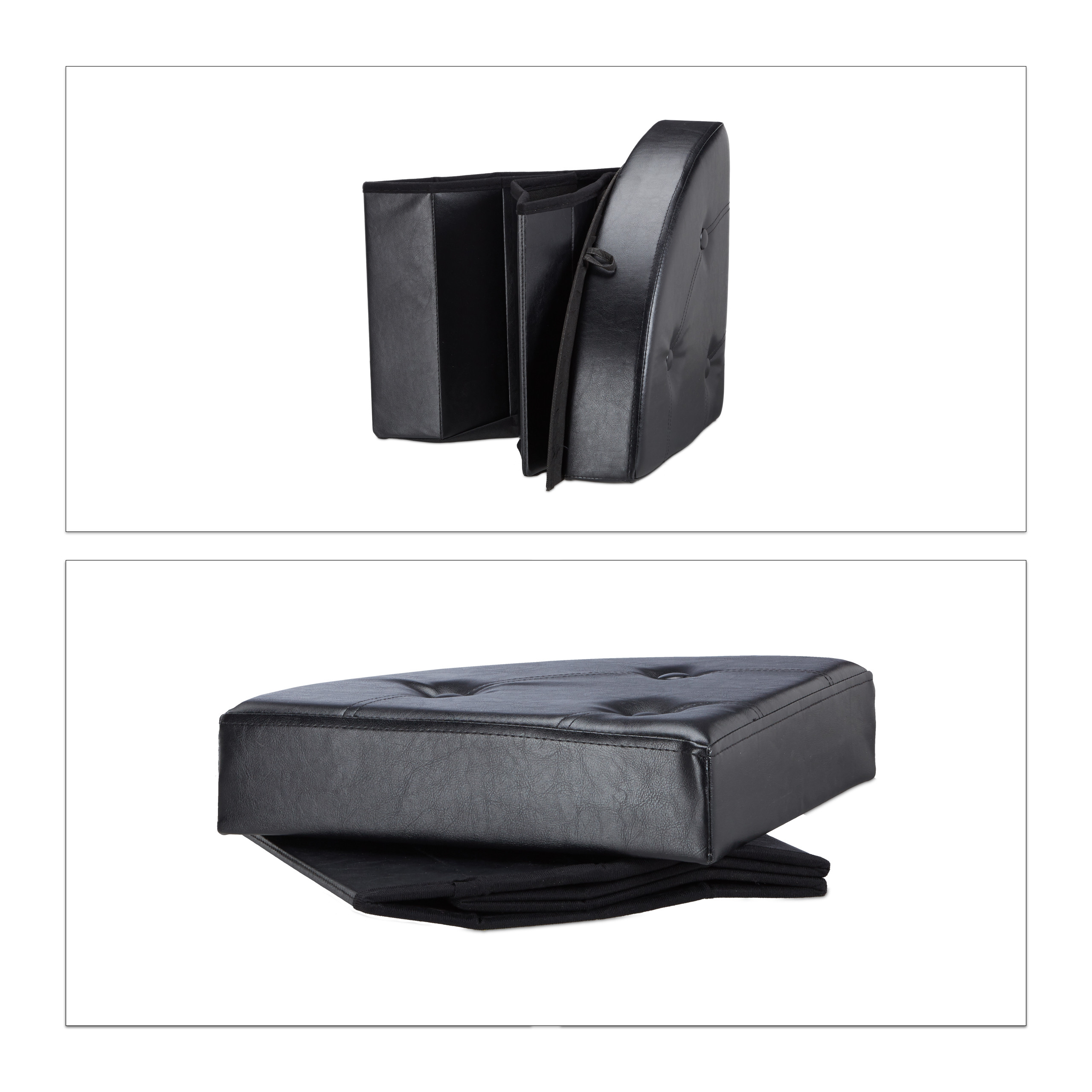 Hocker eckig, Sitzhocker mit Stauraum, Aufbewahrungsbox, Eckhocker