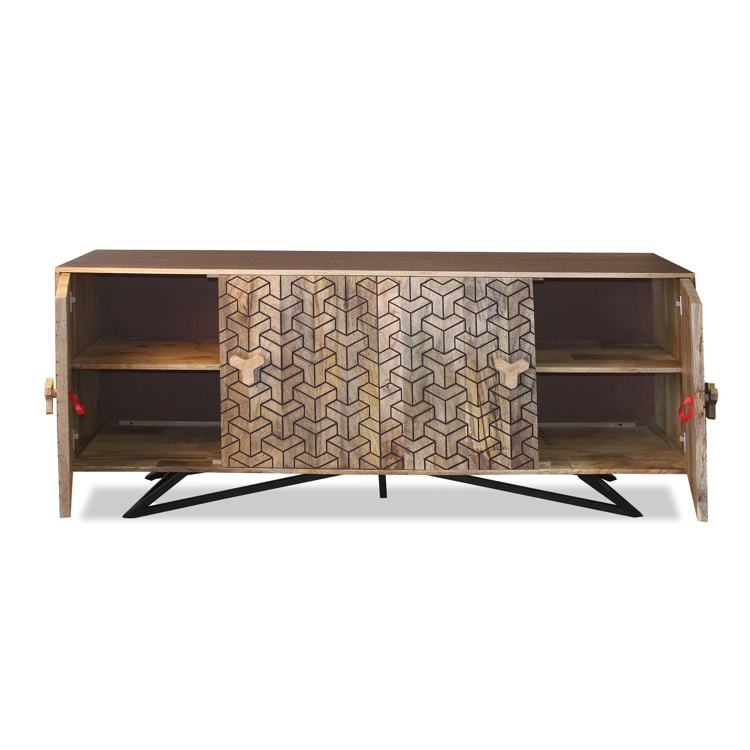 Sideboard Holz, Kommode braun, Anrichte Küche, Wohnzimmerschrank modern