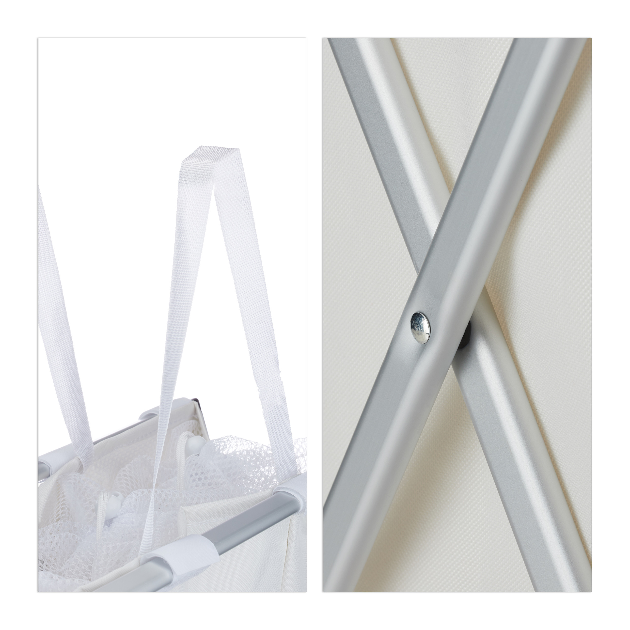 Wäschesortierer 3 Fächer 90L Klappgestell Wäschekorb Wäschesammler