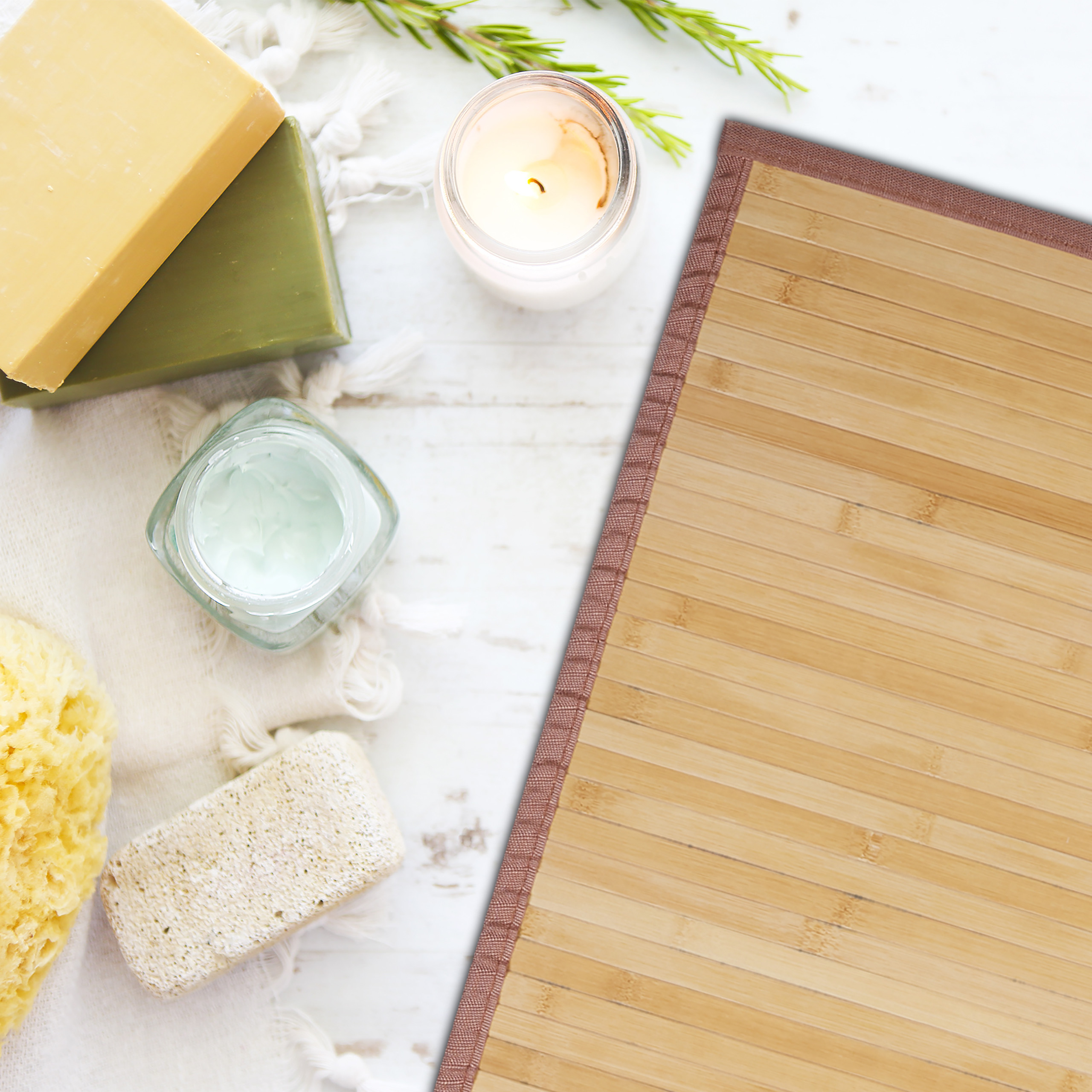 Bambusmatte 80x45 Fußmatte Bambus Badvorleger Duschmatte Badematte