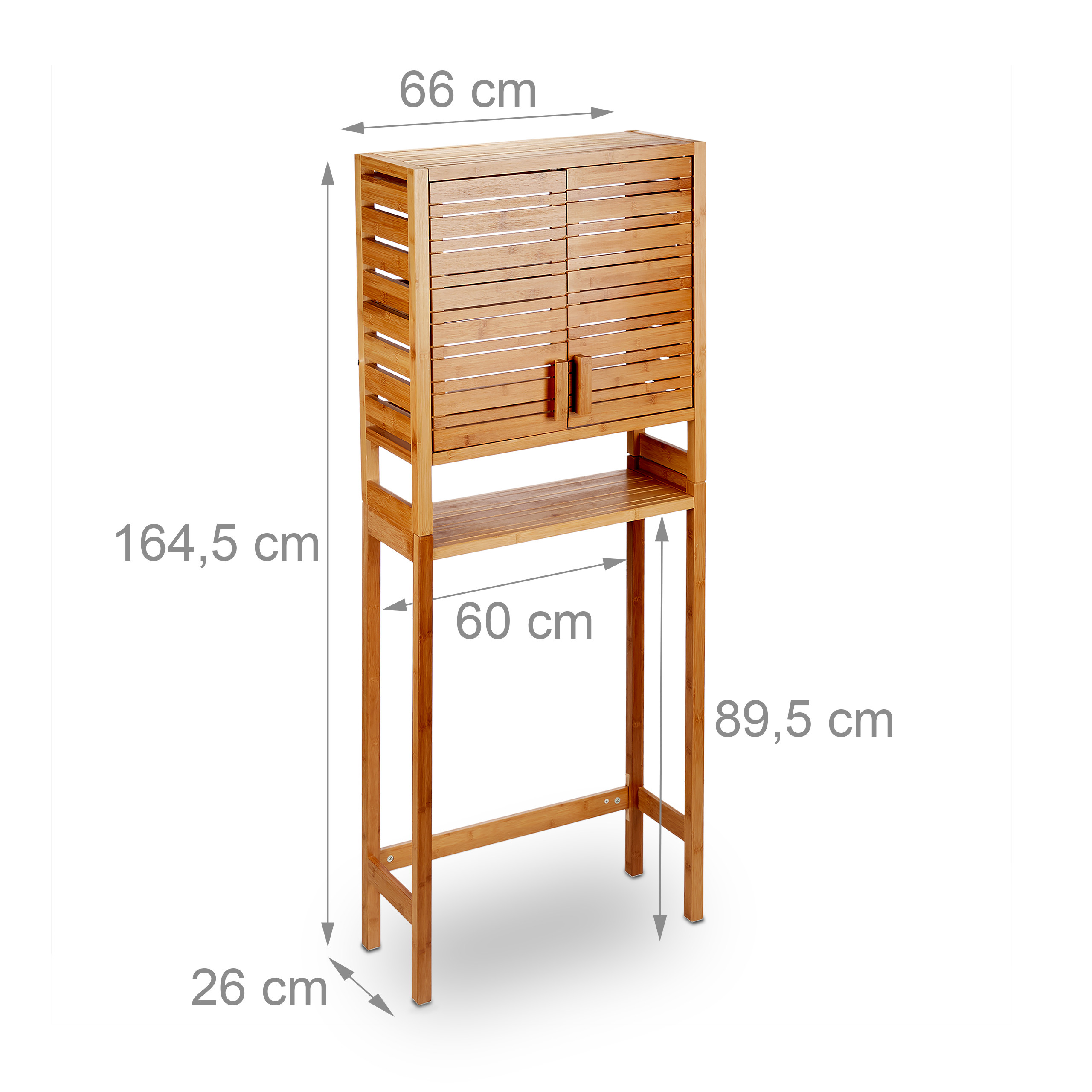 Waschmaschinenschrank Bambus Badschrank WC Hochschrank natur