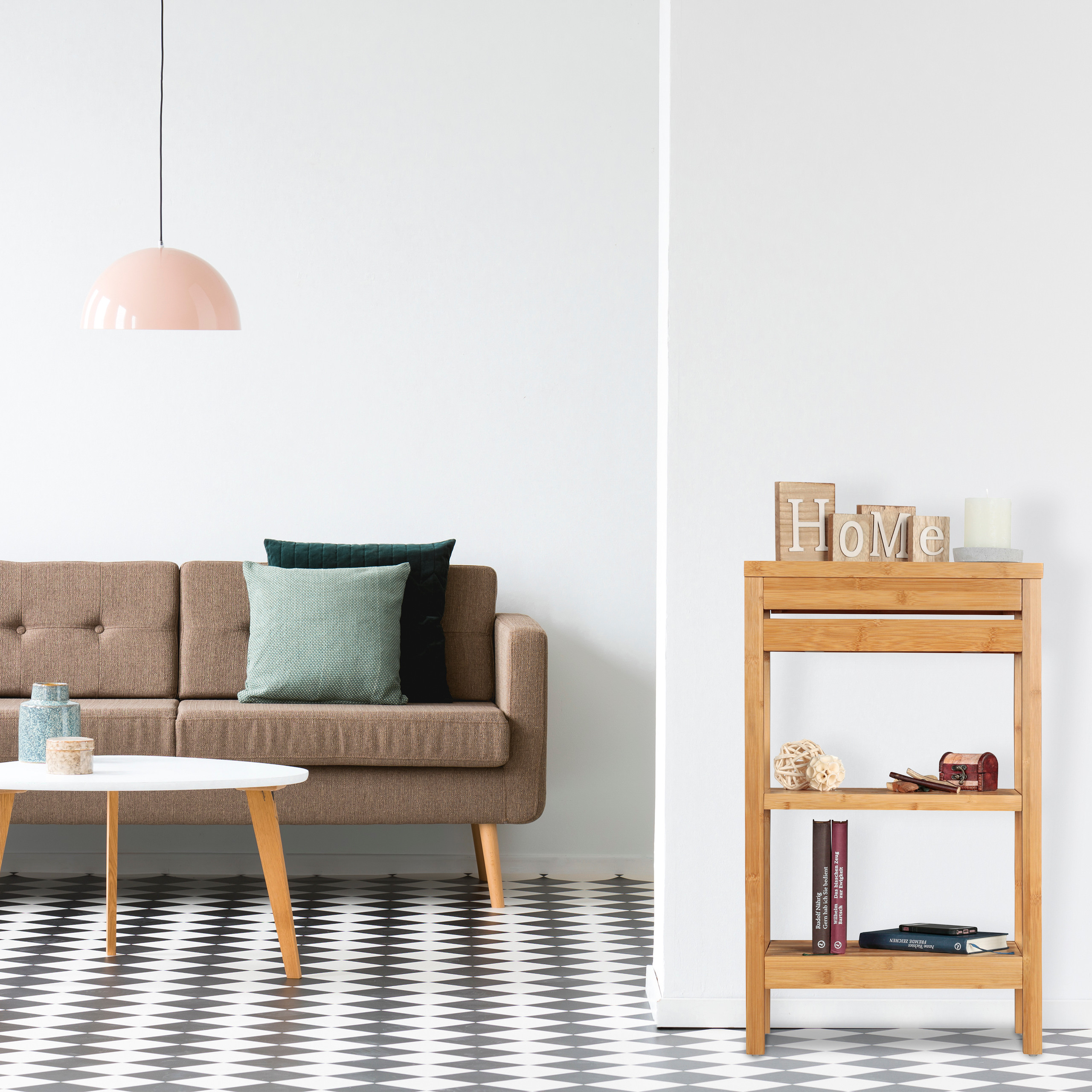 Badregal Bambus Holzregal Natur Bambusregal 3 Ablagen Standregal