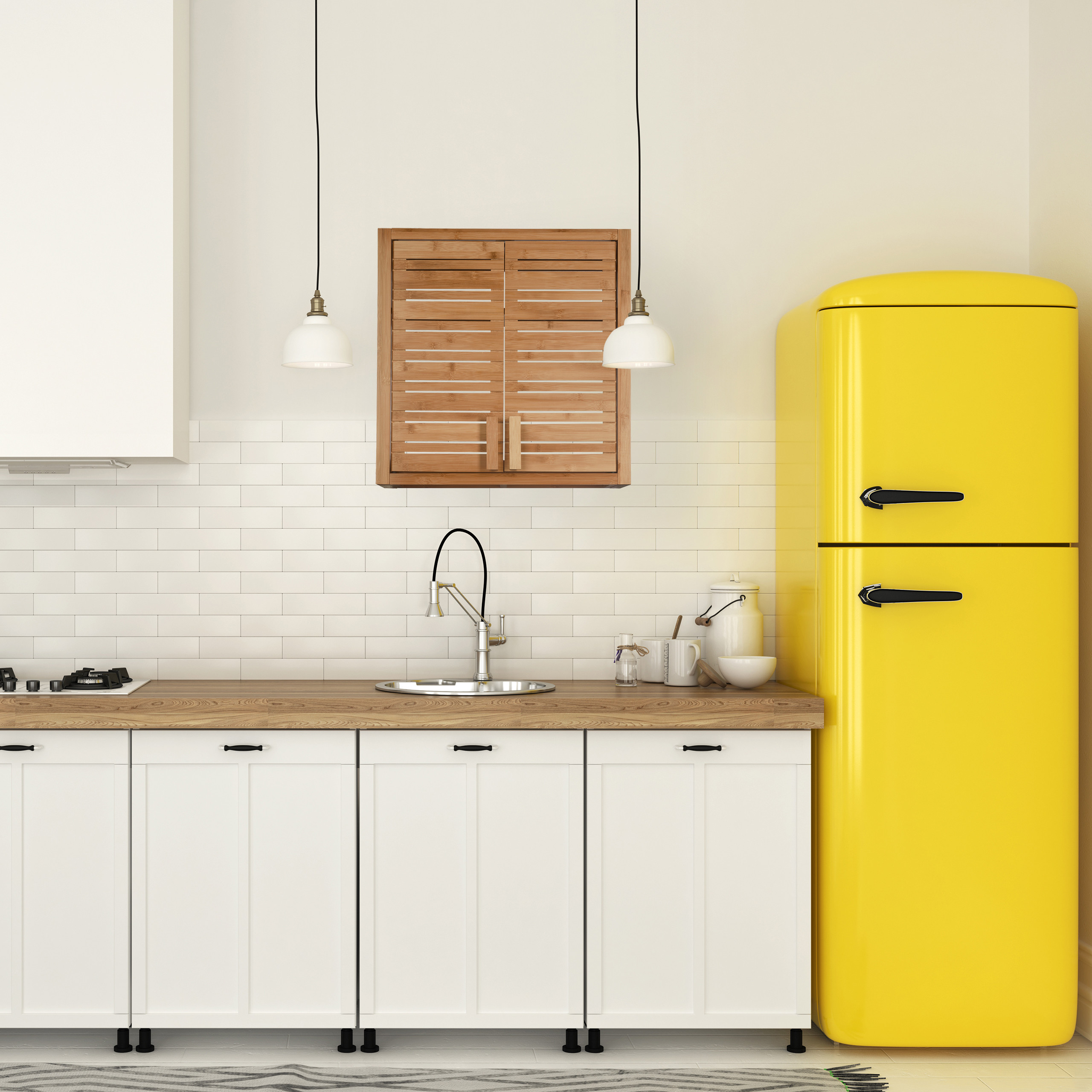 Wandschrank Bambus Hängeschrank natur Küchenschrank Badschrank