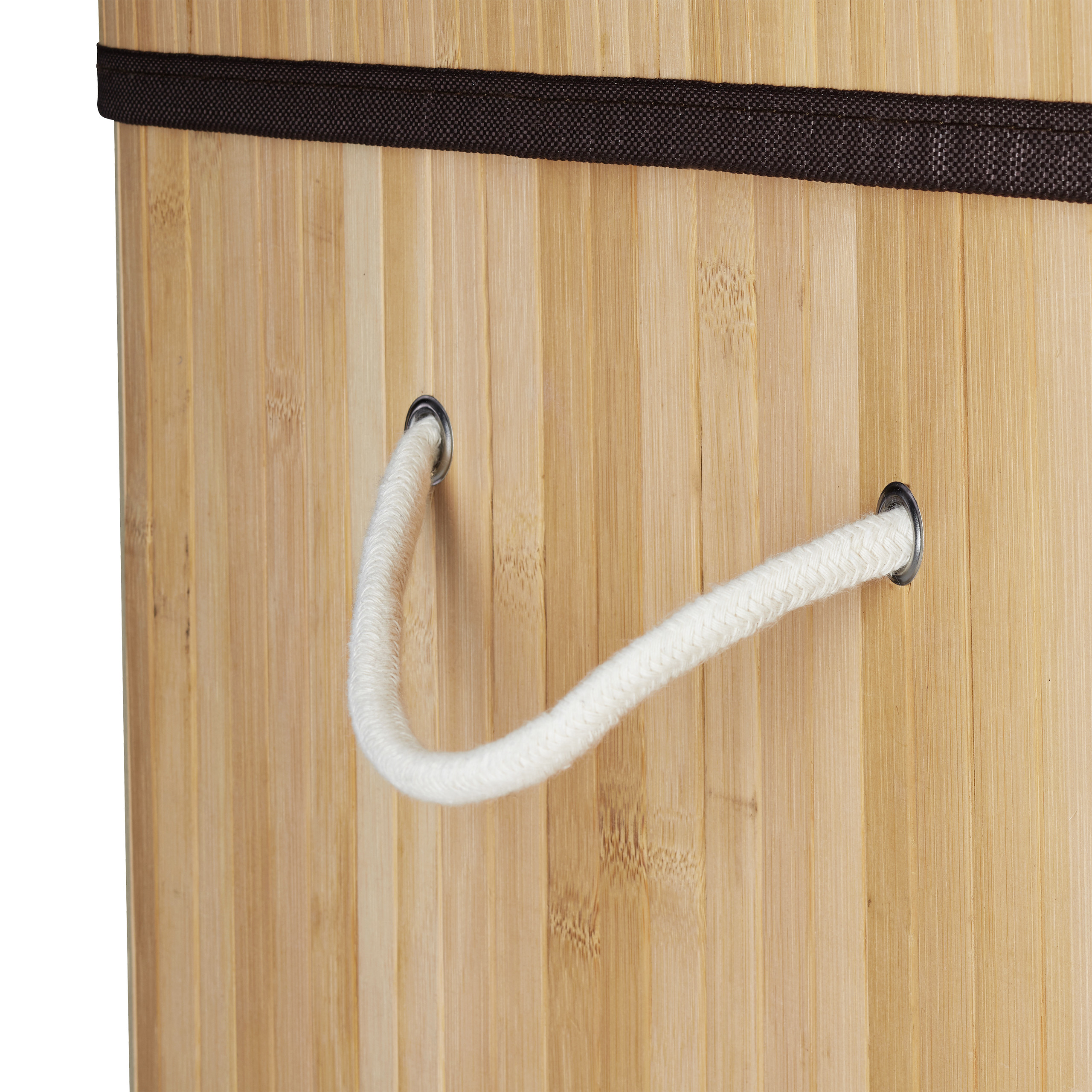 Wäschekorb Bambus 2 Fächer Wäschesammler Wäschetrenner Wäschebox