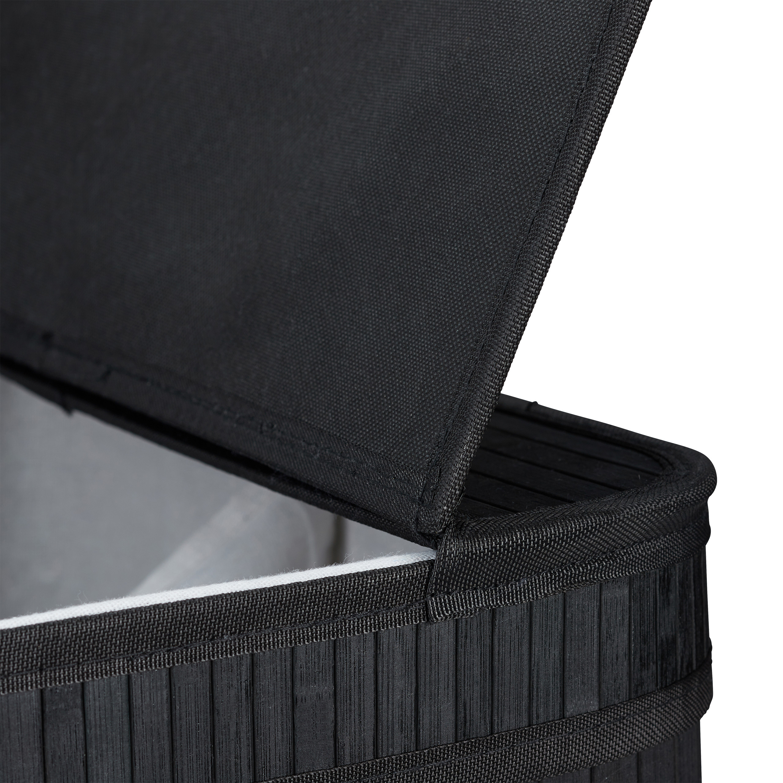 Wäschekorb Bambus 2 Fächer Wäschesammler Wäschetrenner Wäschebox