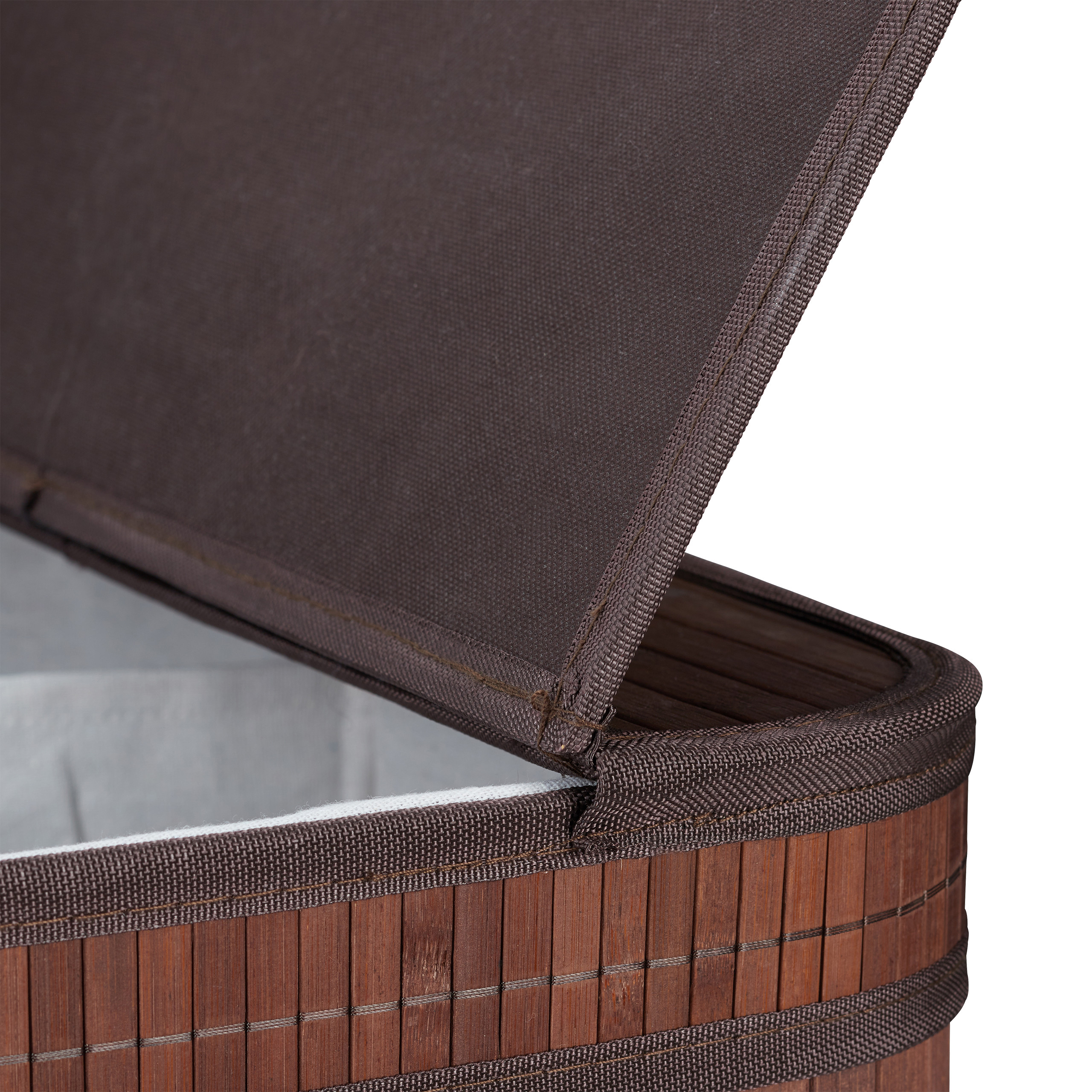 Wäschekorb Bambus 2 Fächer Wäschesammler Wäschetrenner Wäschebox