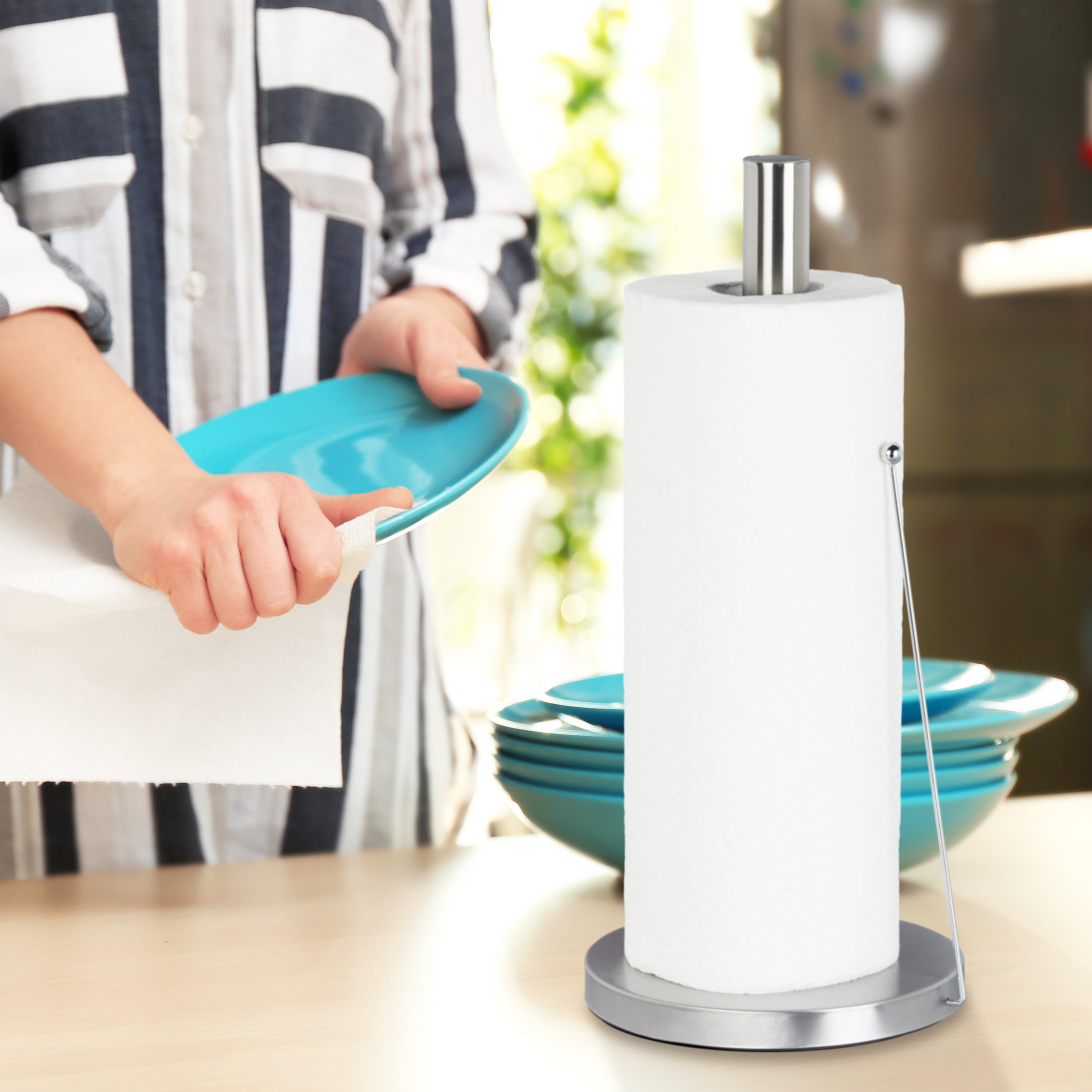 Papierrollenhalter Küchenpapierhalter Küchenrollenhalter stehend Edelstahl