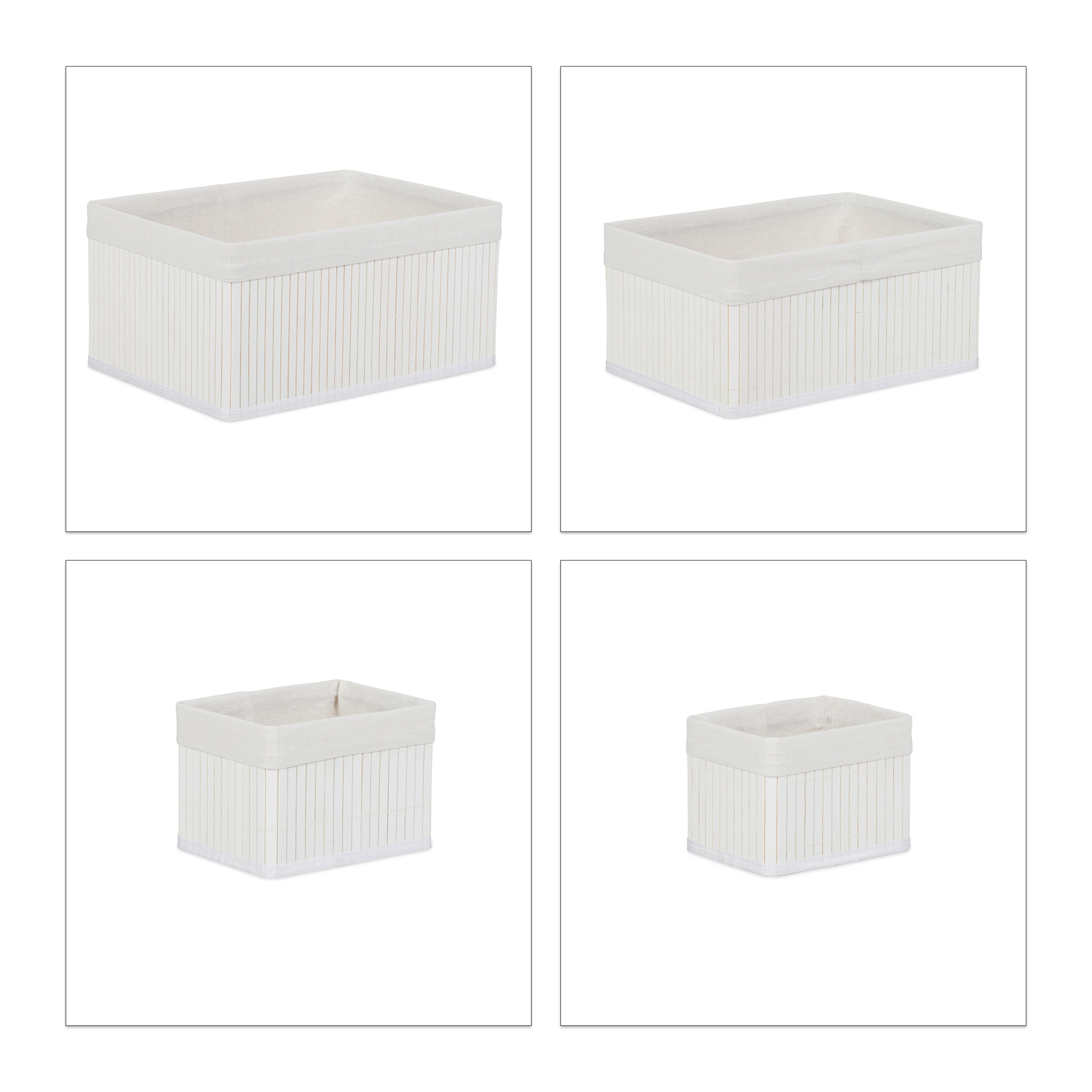 Aufbewahrungskorb 6er Set Badorganizer Aufbewahrungsbox Bambuskorb