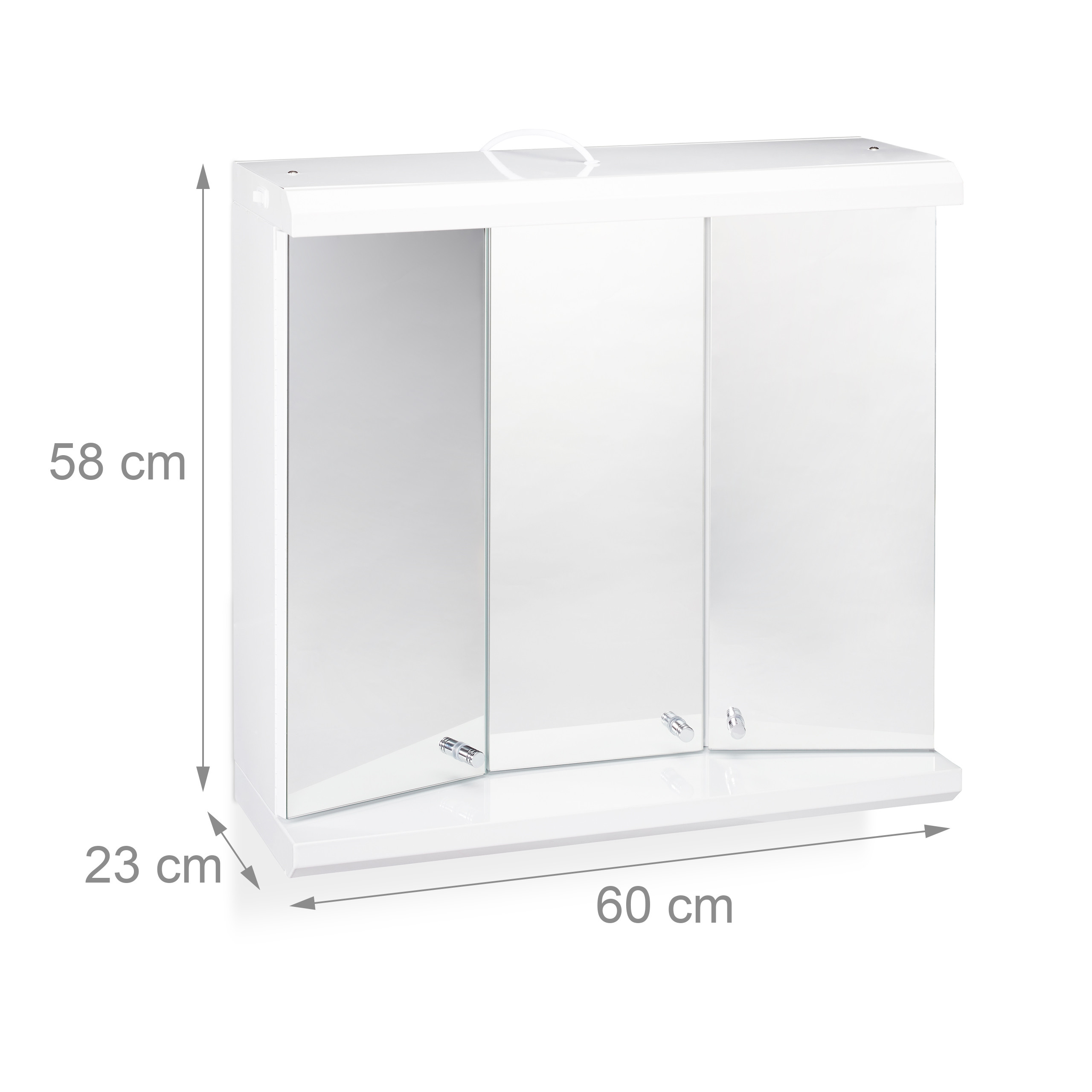 LED Spiegelschrank 3 Türen Badezimmerschrank Spiegelschrank Strom