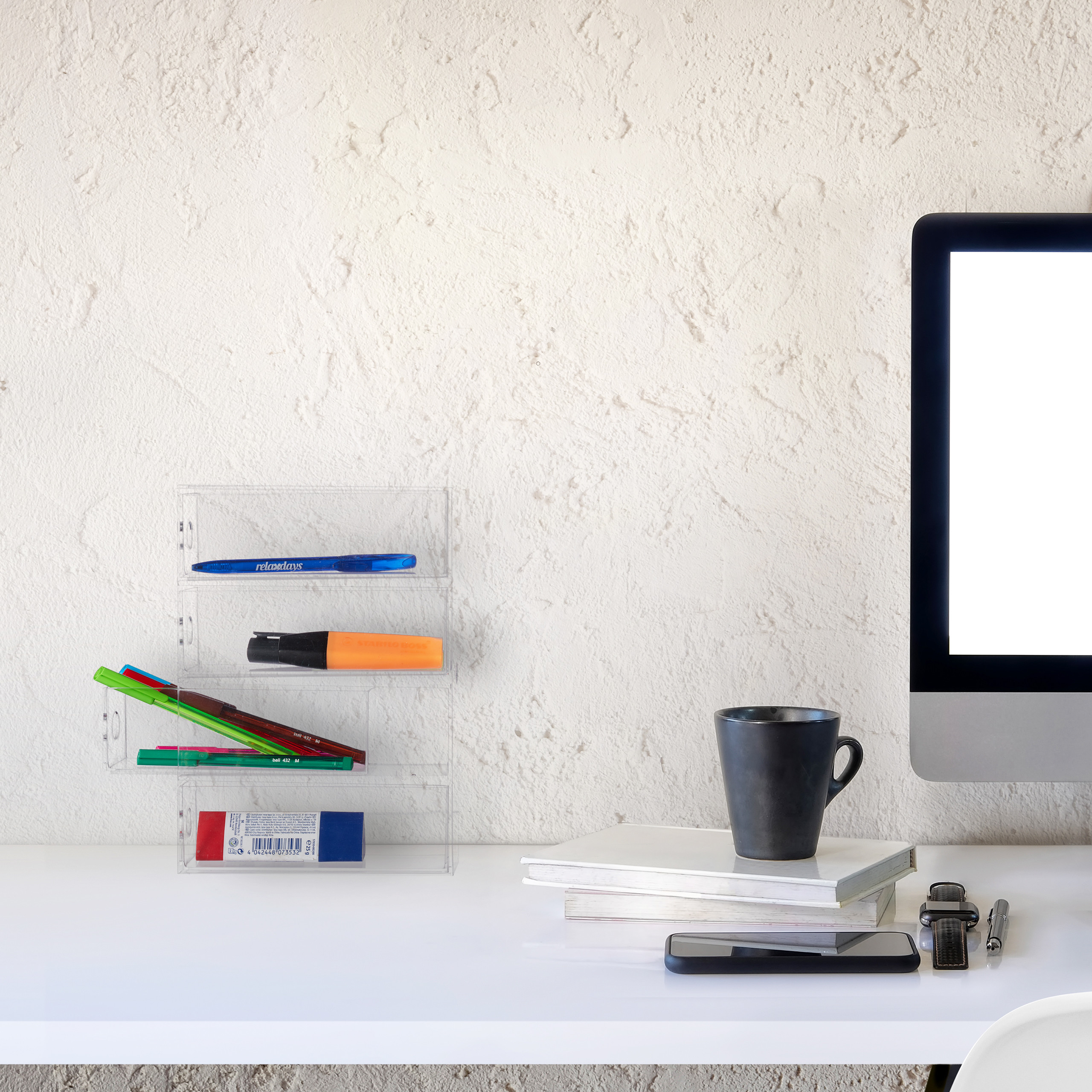 Make Up Organizer Acryl Sortierbox 4 Fächer Aufbewahrungsbox