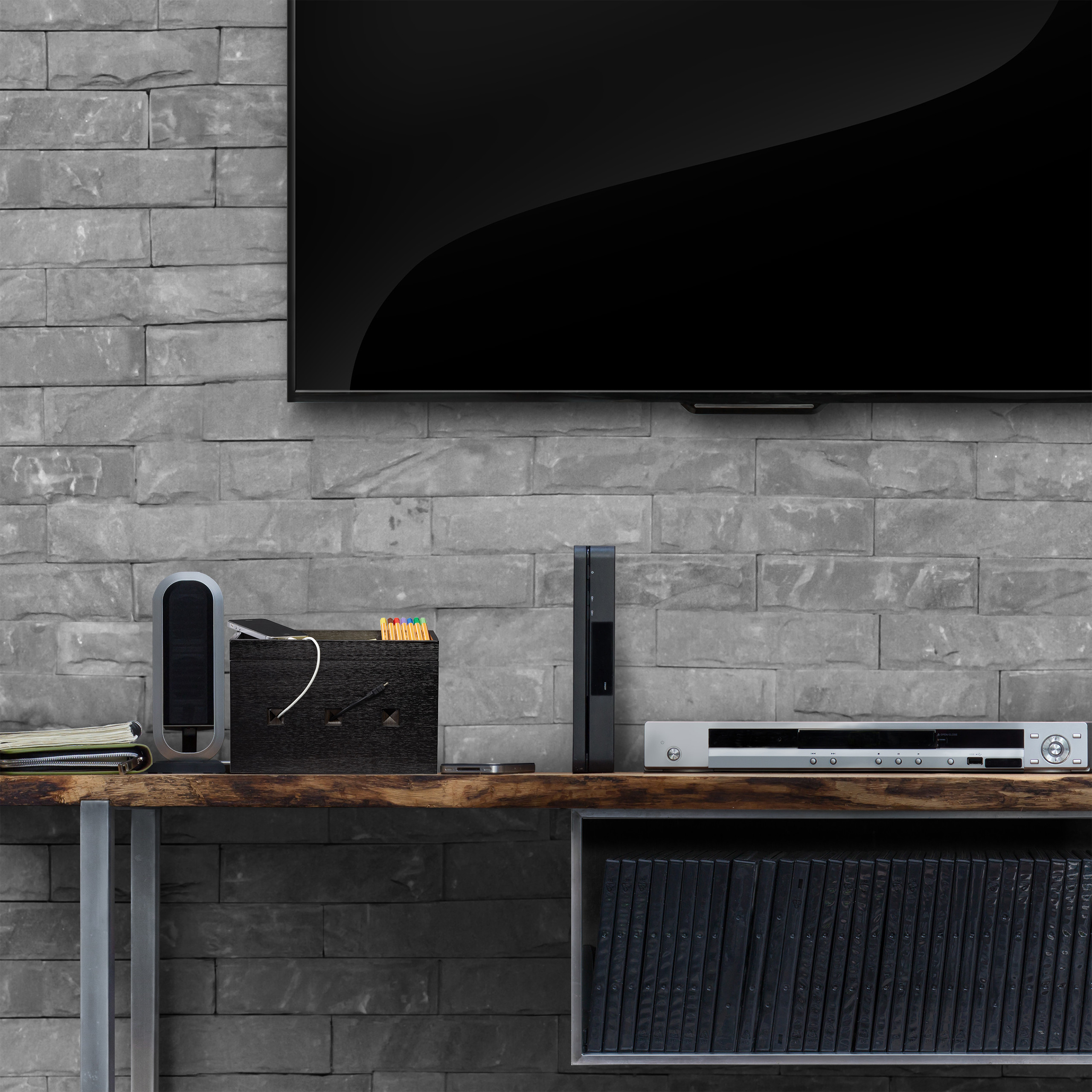 Kabelbox schwarz Kabelmanagement Steckdosenbox Kabelaufbewahrung Cable