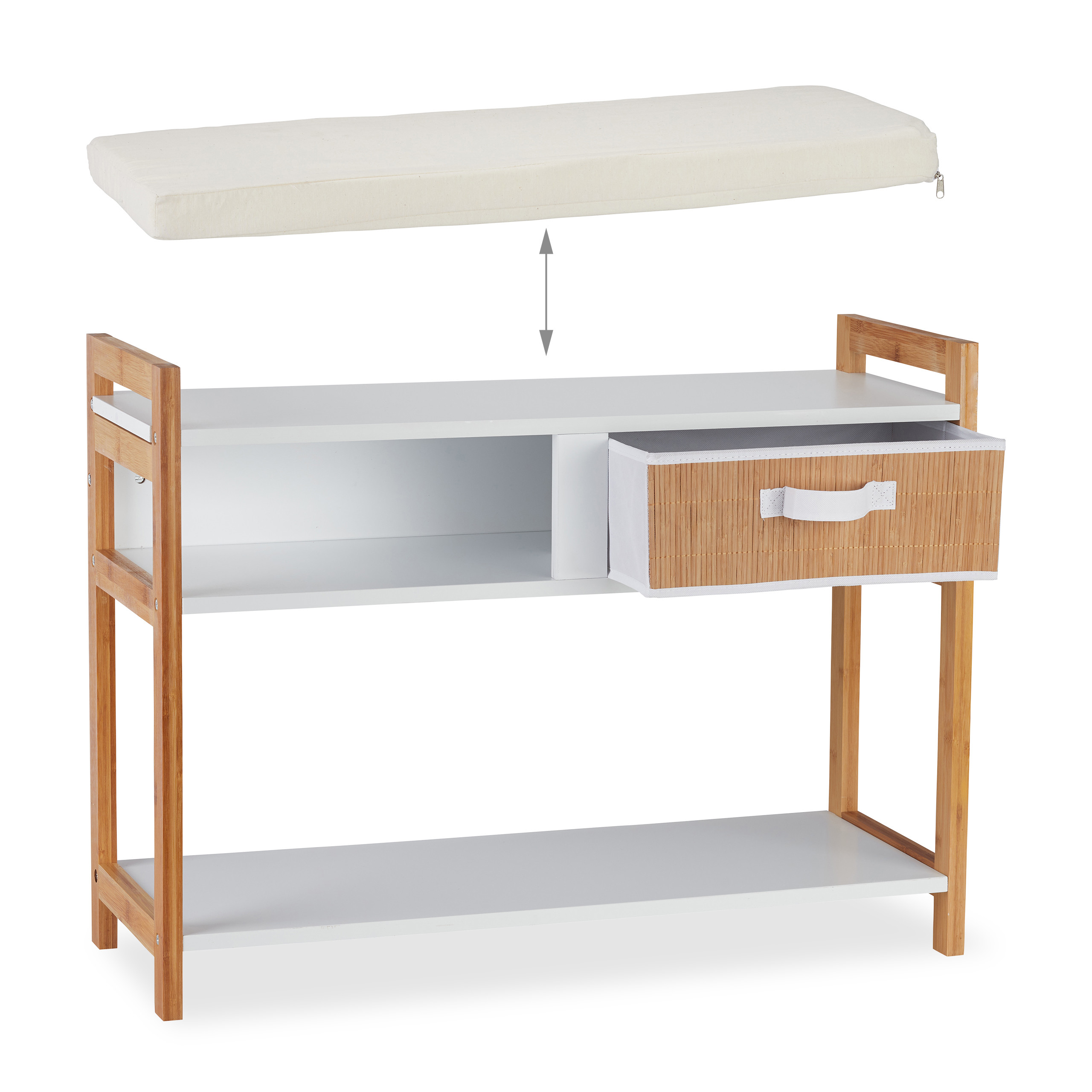 Schuhbank Shoe Rack Schuhablage Sitzbank Schuhregal Schubladen weiß